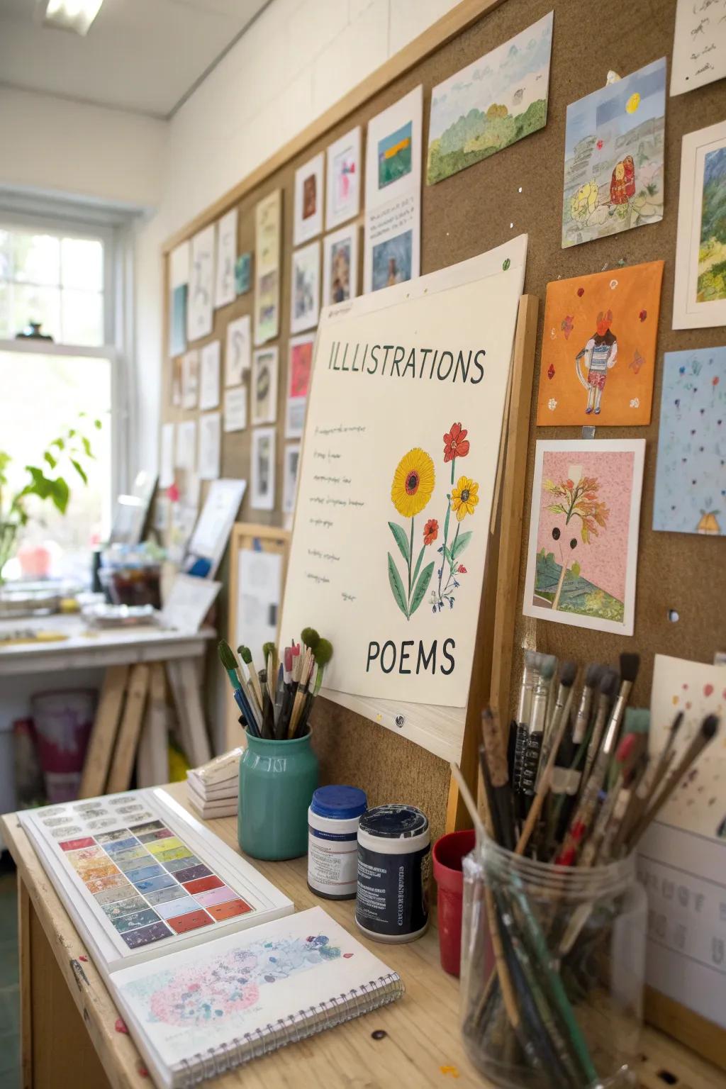 Merge art with poetry for a captivating display.