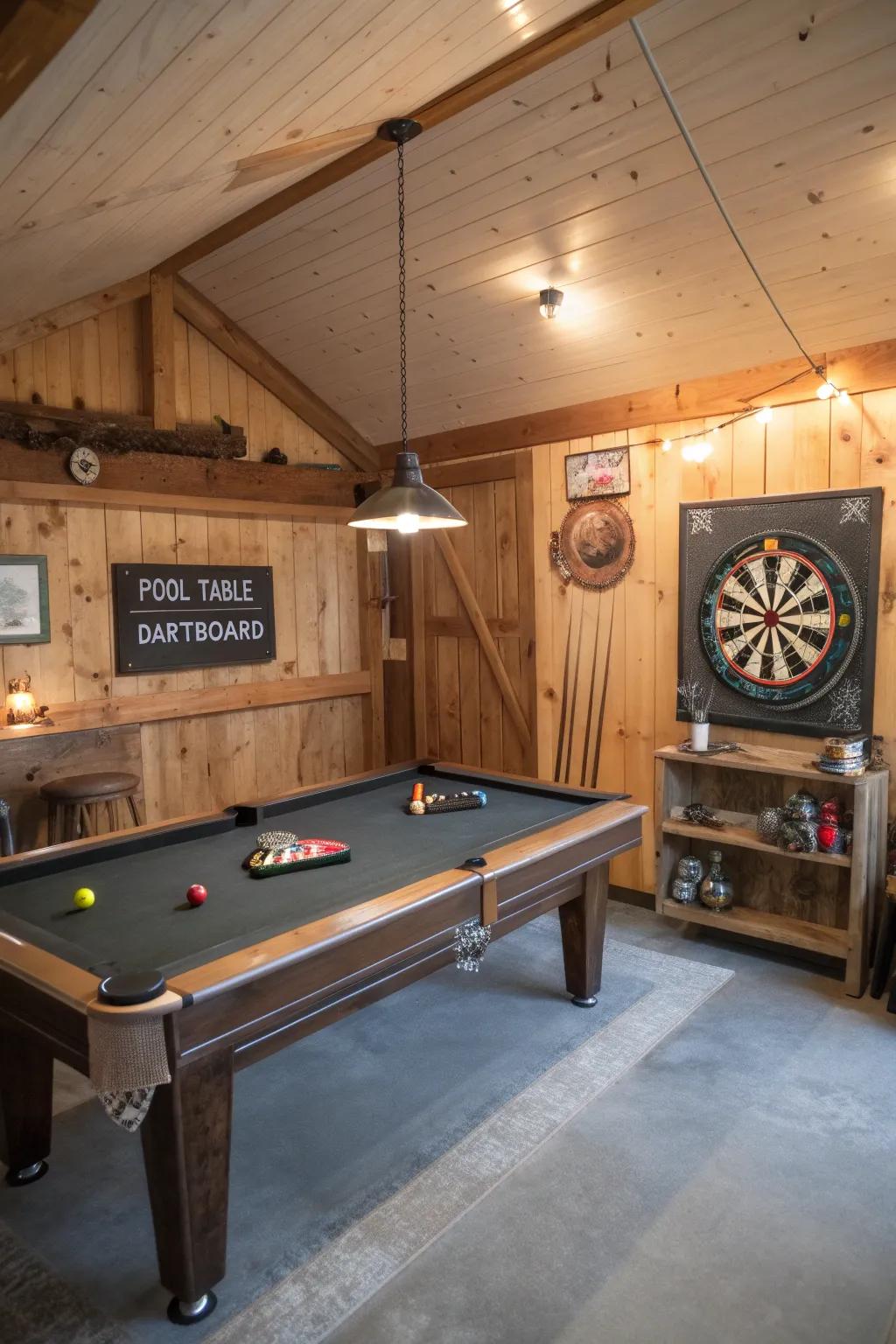 A gaming area introduces excitement and fun to your man cave.