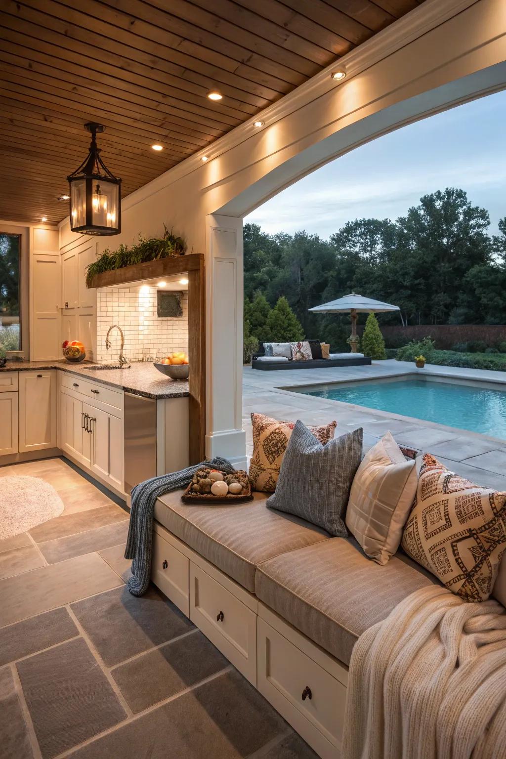 A snug corner adds ease and relaxation.