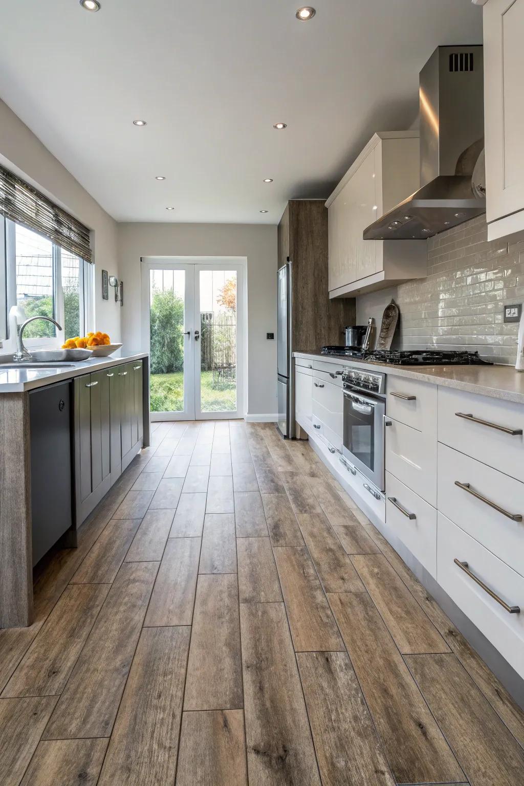 Timber impression porcelain pieces blend the splendor of timber with porcelain's strength.