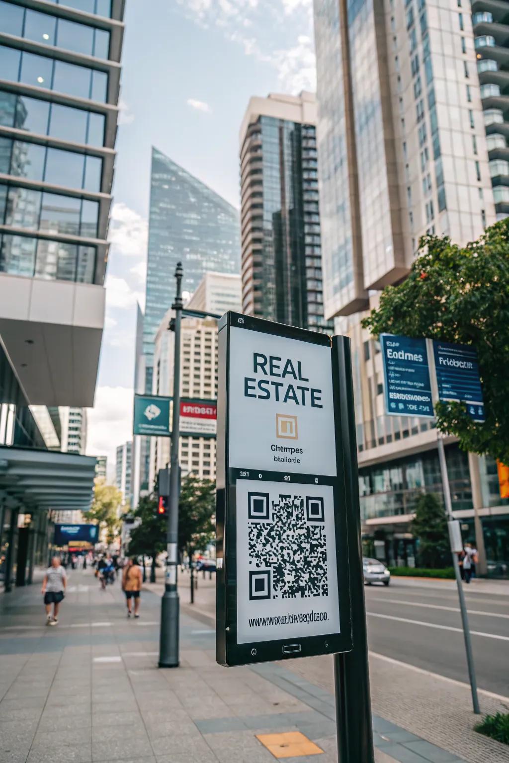 Instant access to property details via QR code signs.