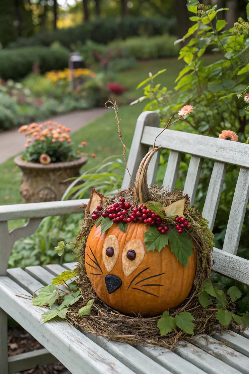 Nature inspires, bringing the essence of the outdoors onto your pumpkins.