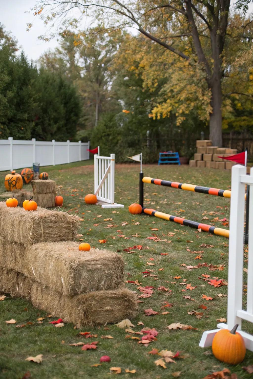 Challenge your visitors with a pumpkin patch challenge course.
