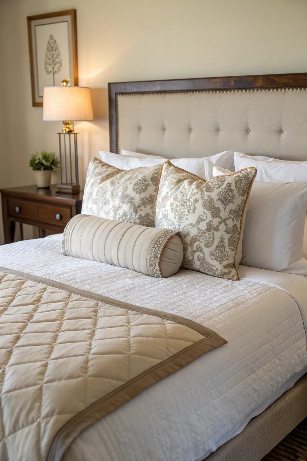 A bolster pillow adds sophistication and style.