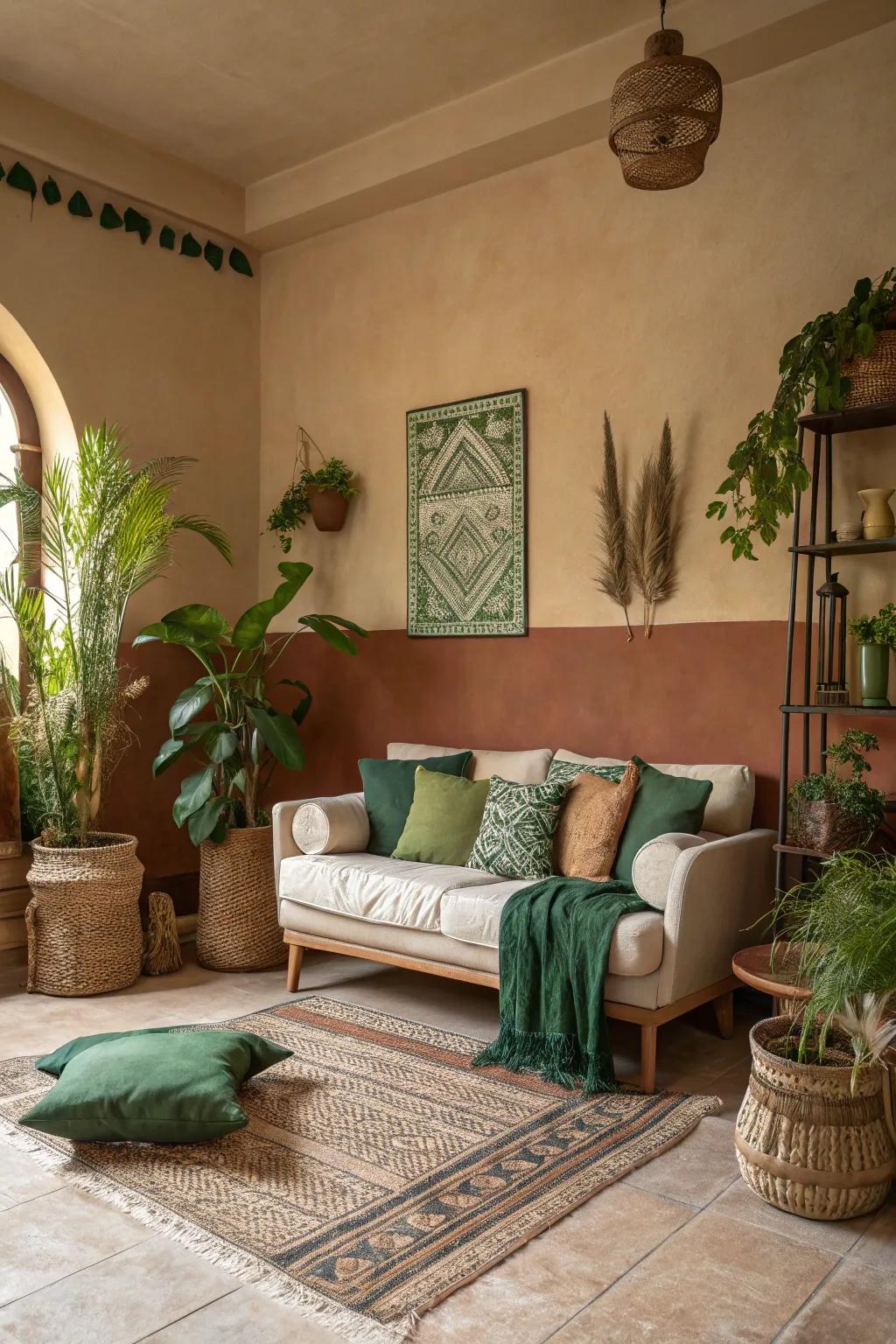 Utilize a natural color palette for a harmonious atmosphere.