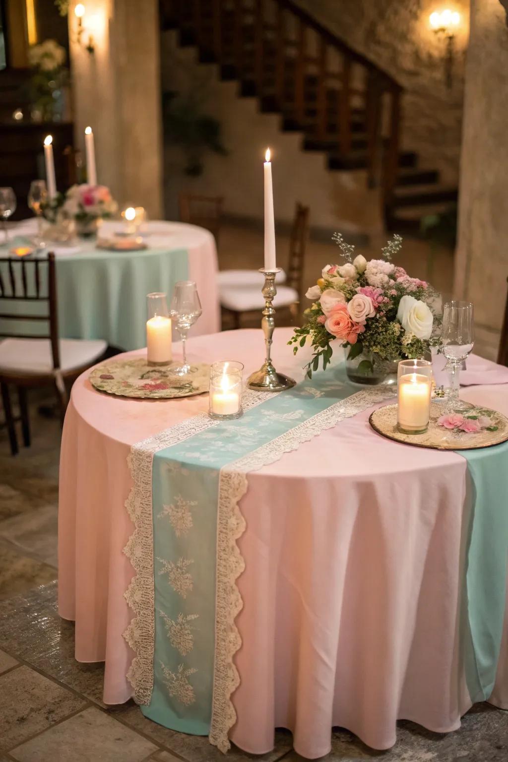 Gentle hues fashion a delicate and romantic ambiance.