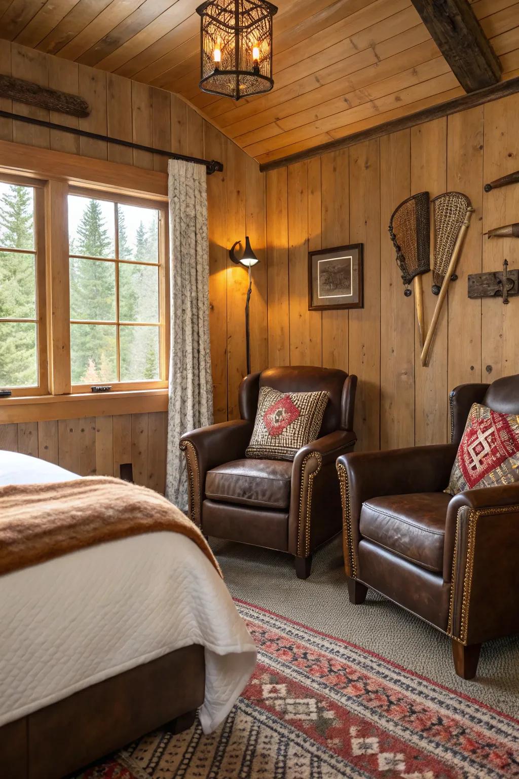 Hide accents append opulence and resilience.