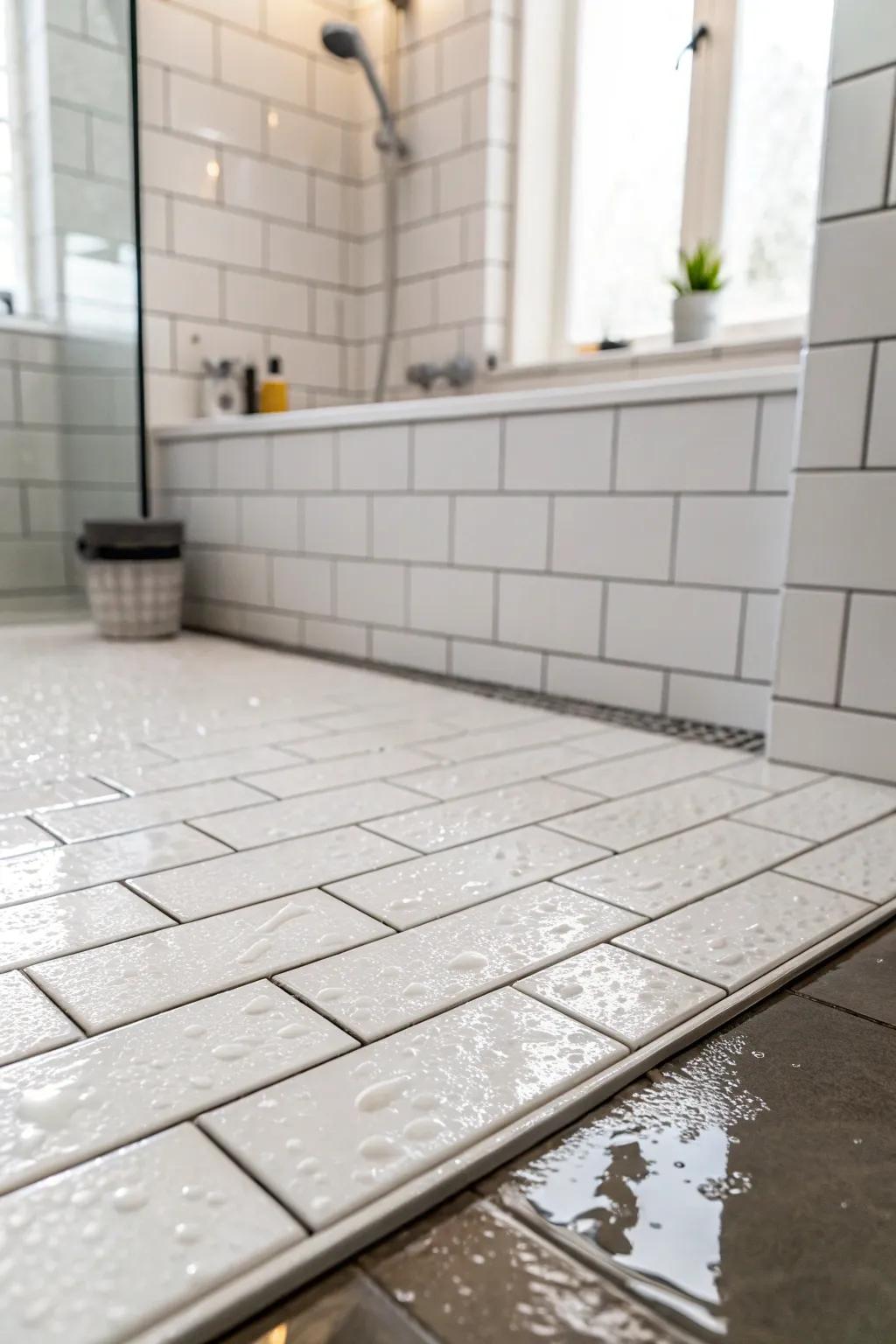 Minimalist floors present a pristine and contemporary aesthetic for your shower.