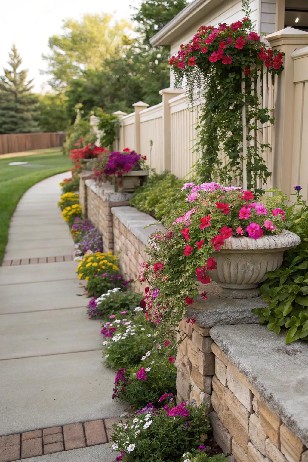 Vertical gardens inject height and surprise.