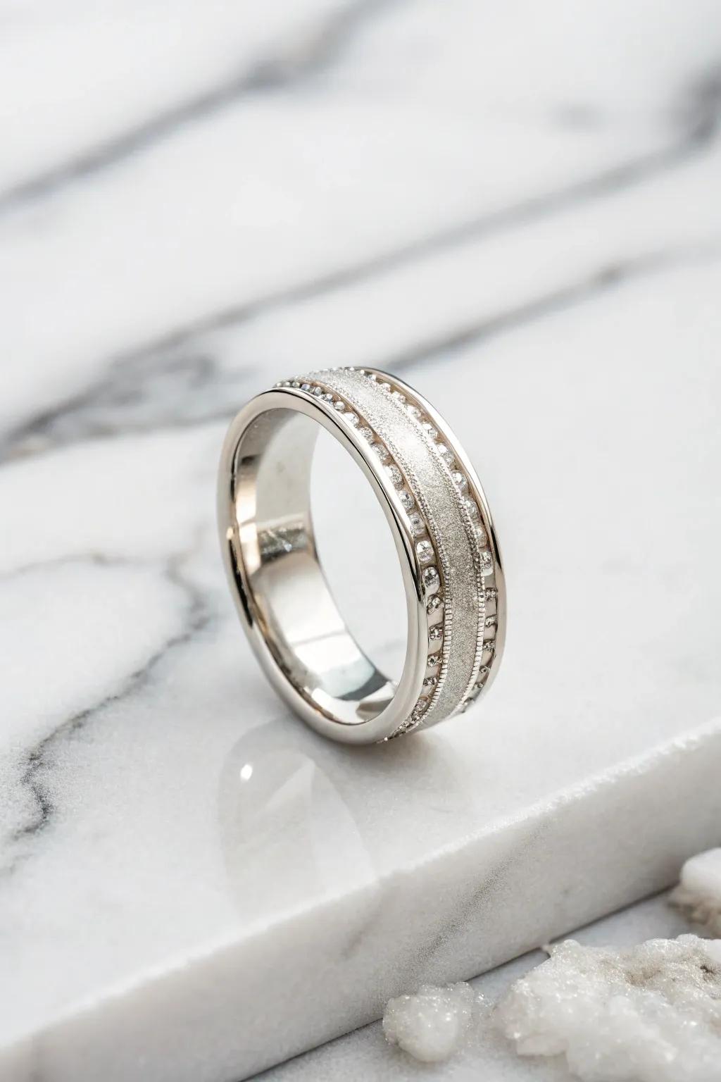 A sleek white gold circle that exudes modern elegance.
