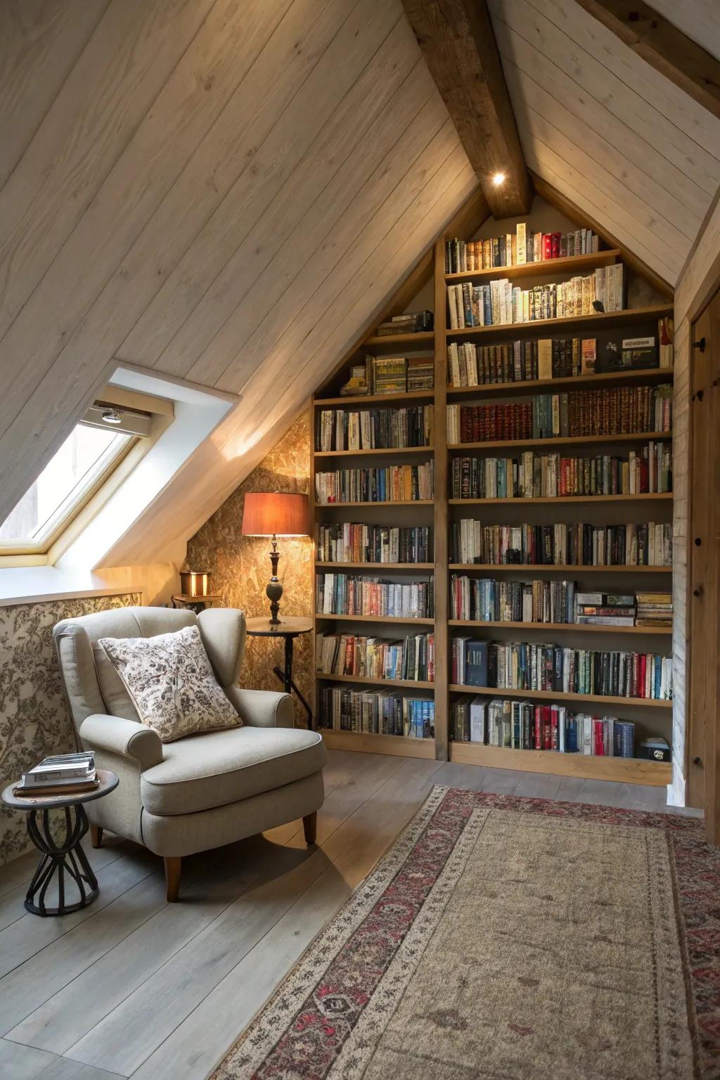 Turn your attic into a useful area with custom storage.