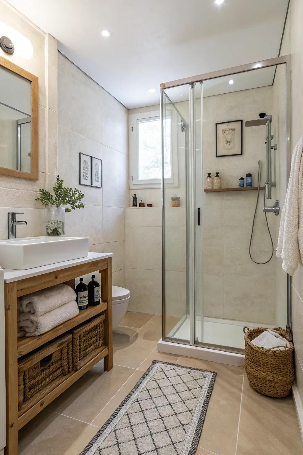 Minimalistic style keeps small spaces feeling open as well as ventilated.