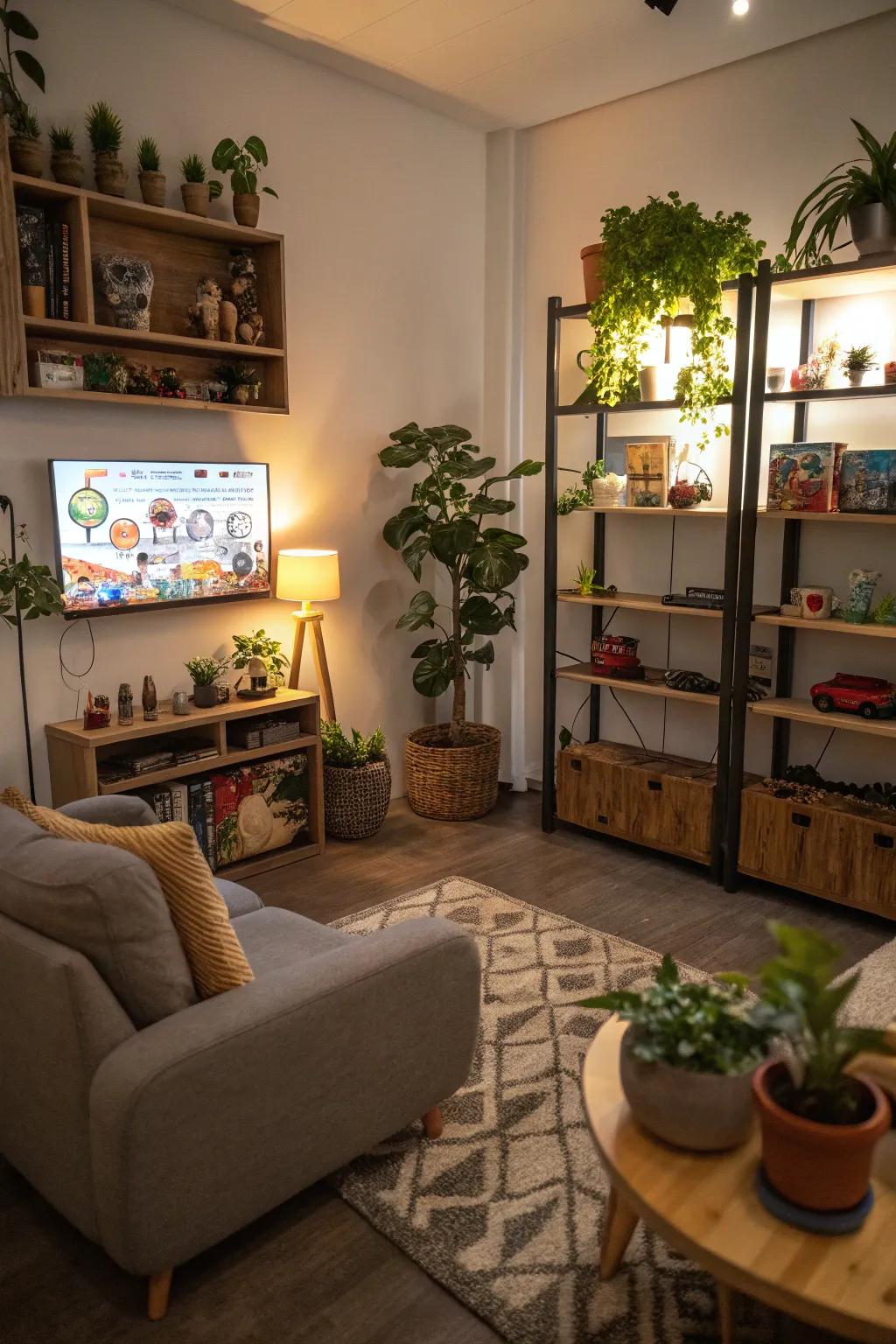 Decorative items personalize your gaming room, making it more inviting.
