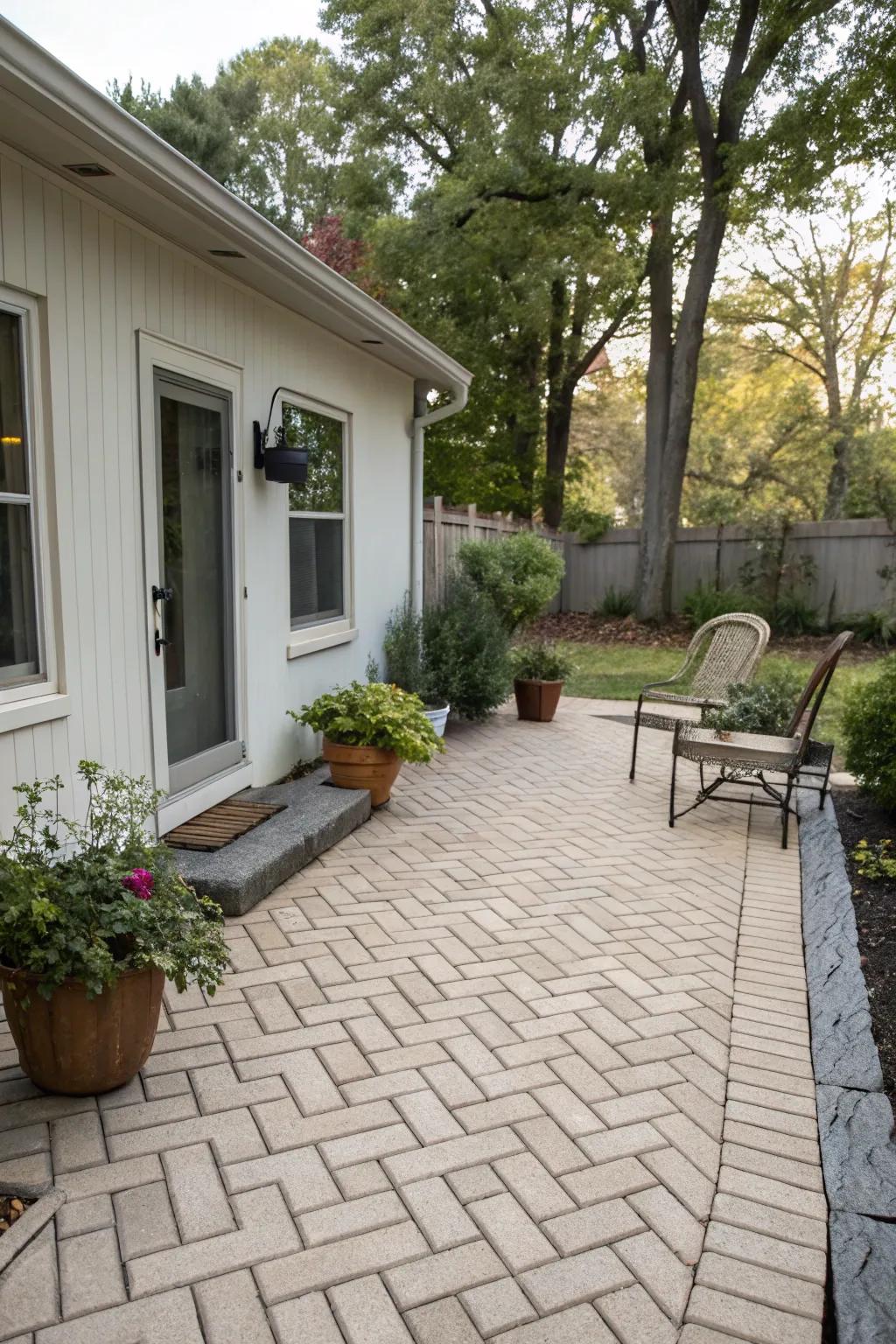 Crisscross configurations infuse refinement into any patio.