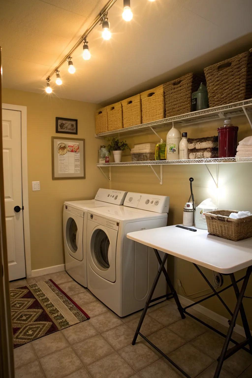 A welcoming atmosphere can be created by proper lighting in a functional space.