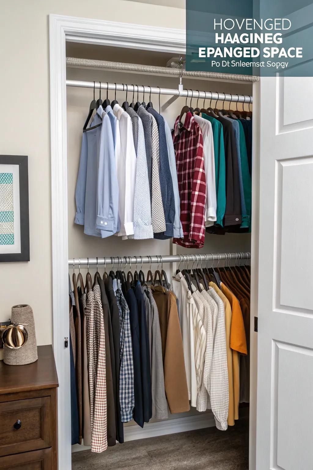 Rod doublers increase hanging space quickly, which is ideal for children&rsquo;s closets.