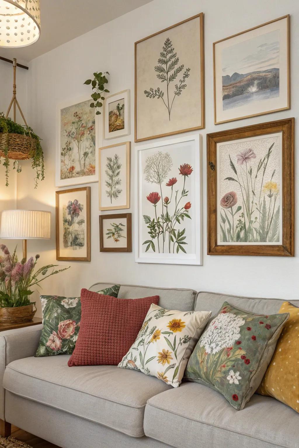 A spring display wall can be a visual festivity of the season.