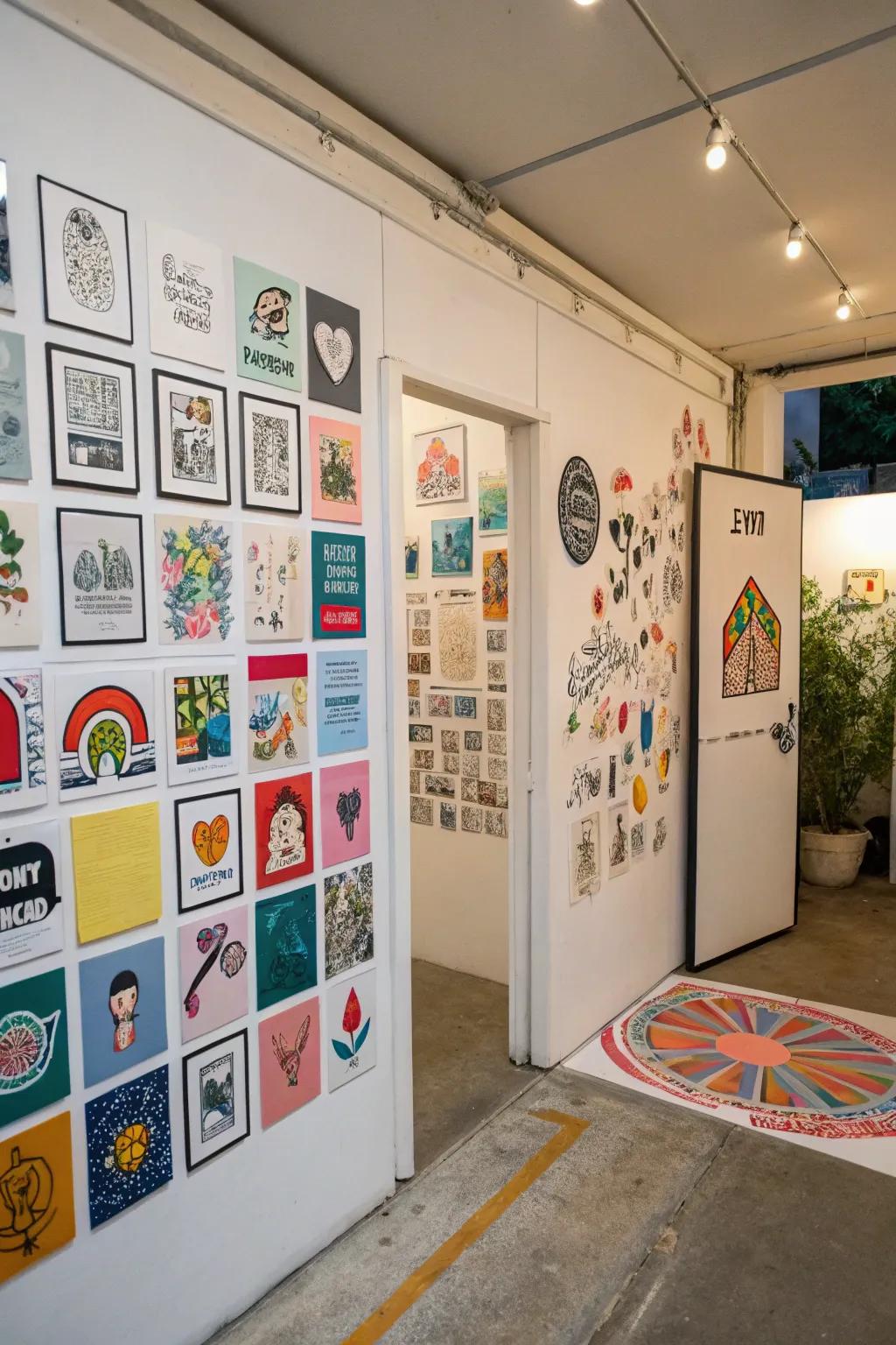 Highlight your artistic side through a sticker-based gallery wall.