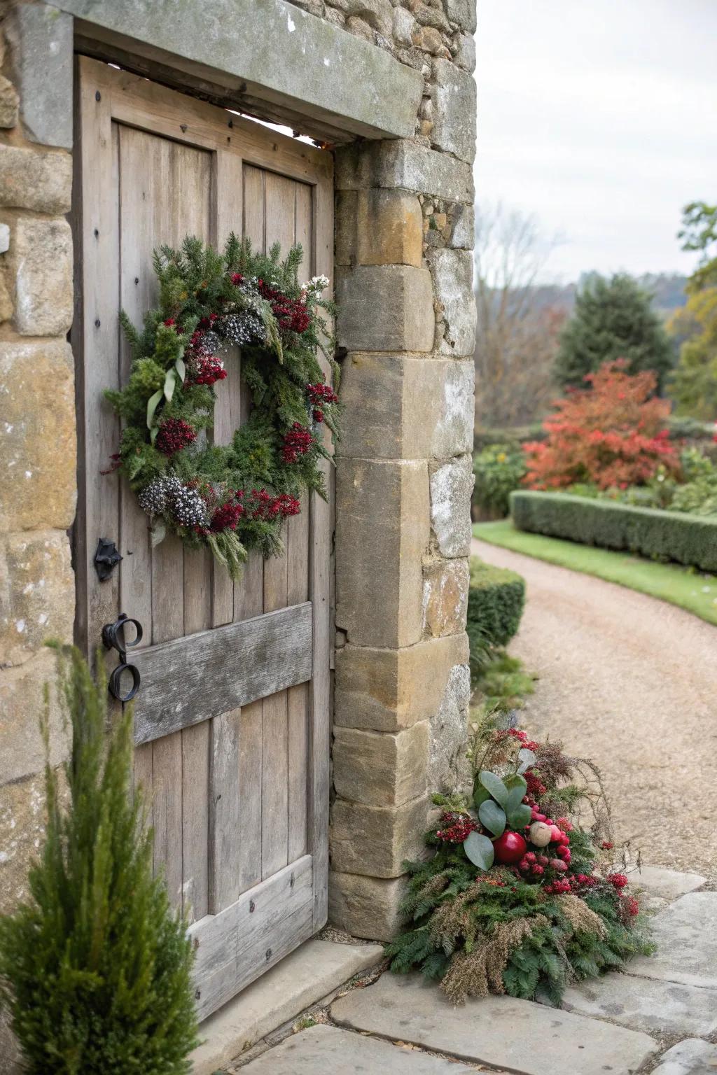 Decorative accents charm against a stone backdrop.