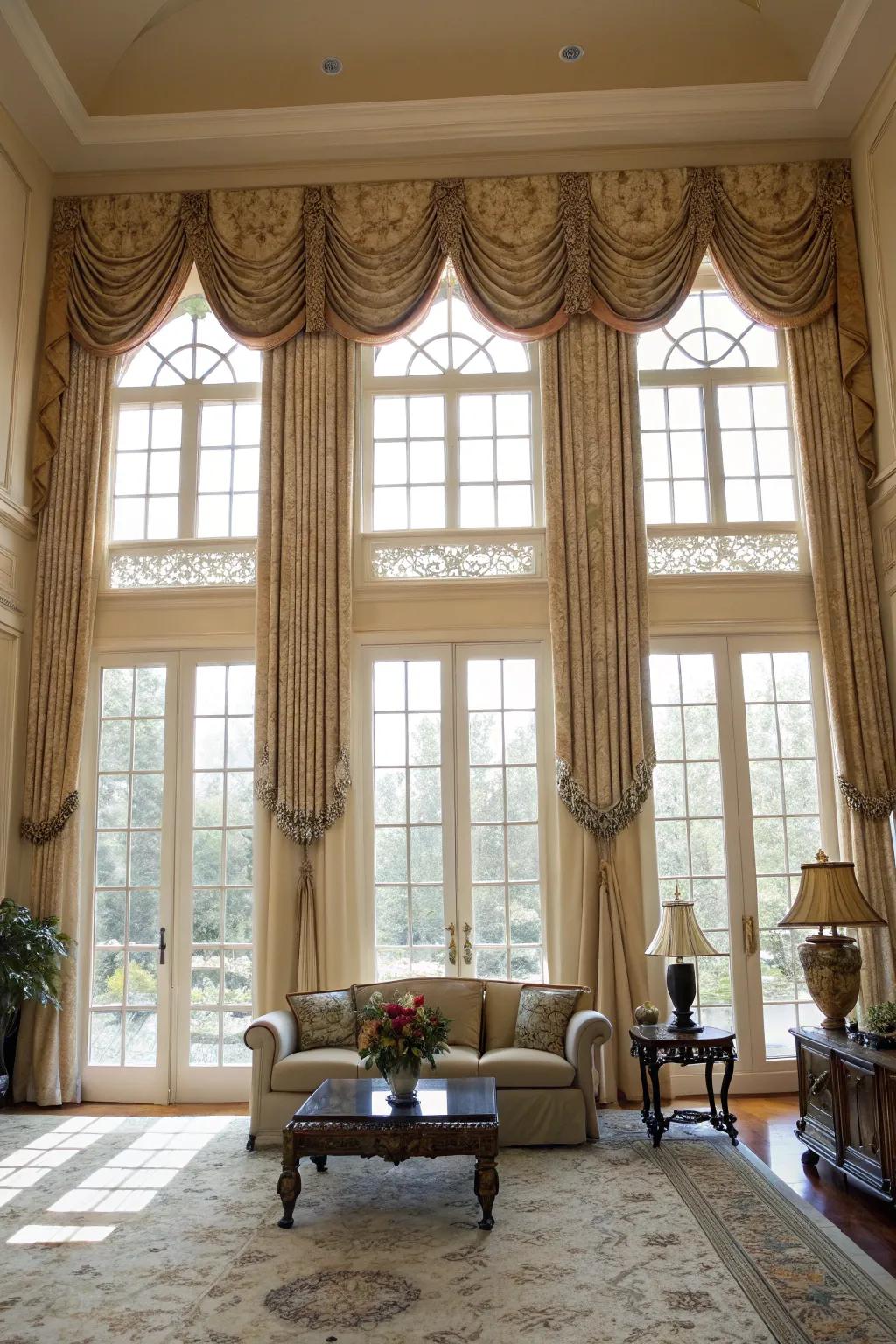Decorative cornices bring a touch of convention.