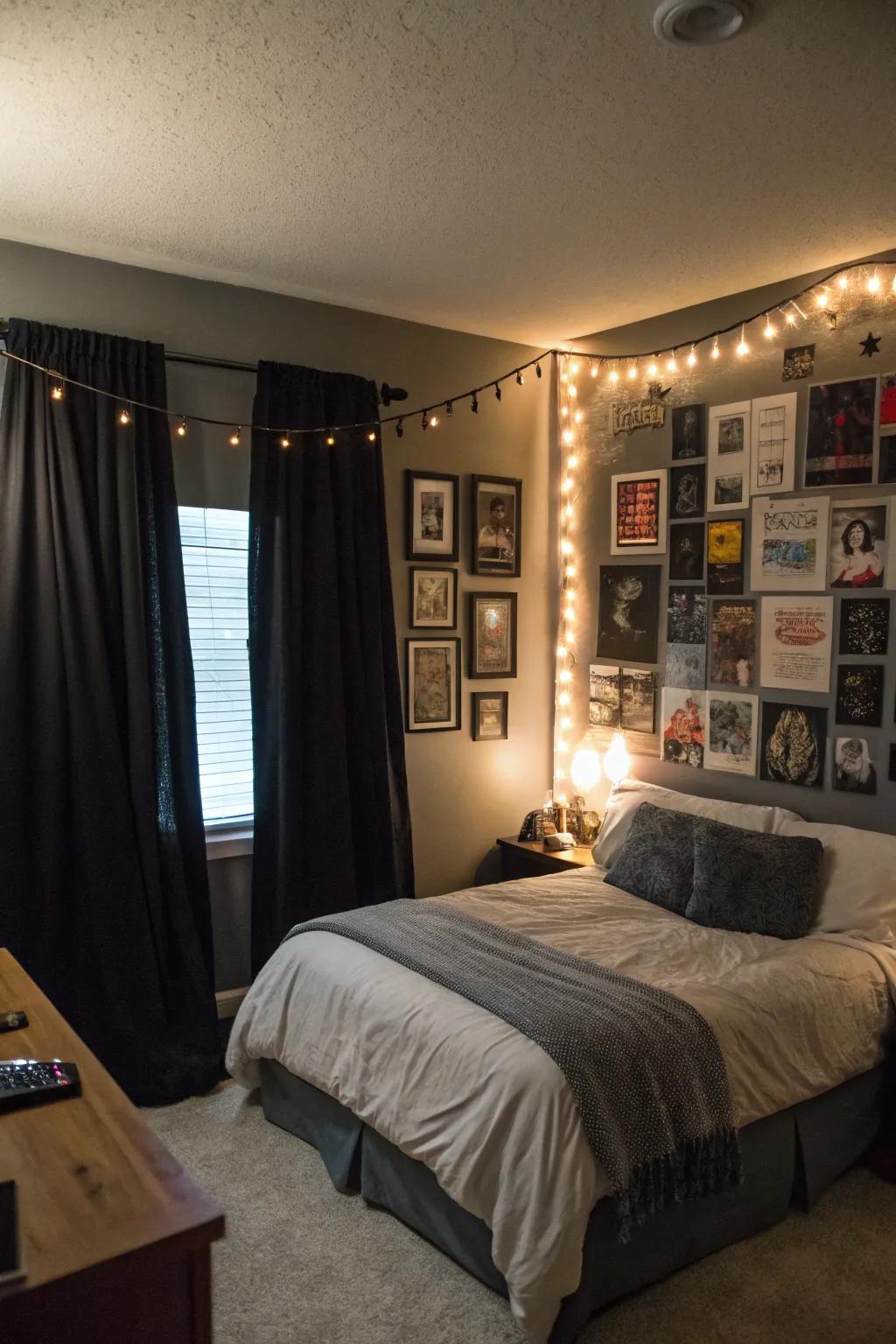 Dark cloths create a dramatic and modern atmosphere.