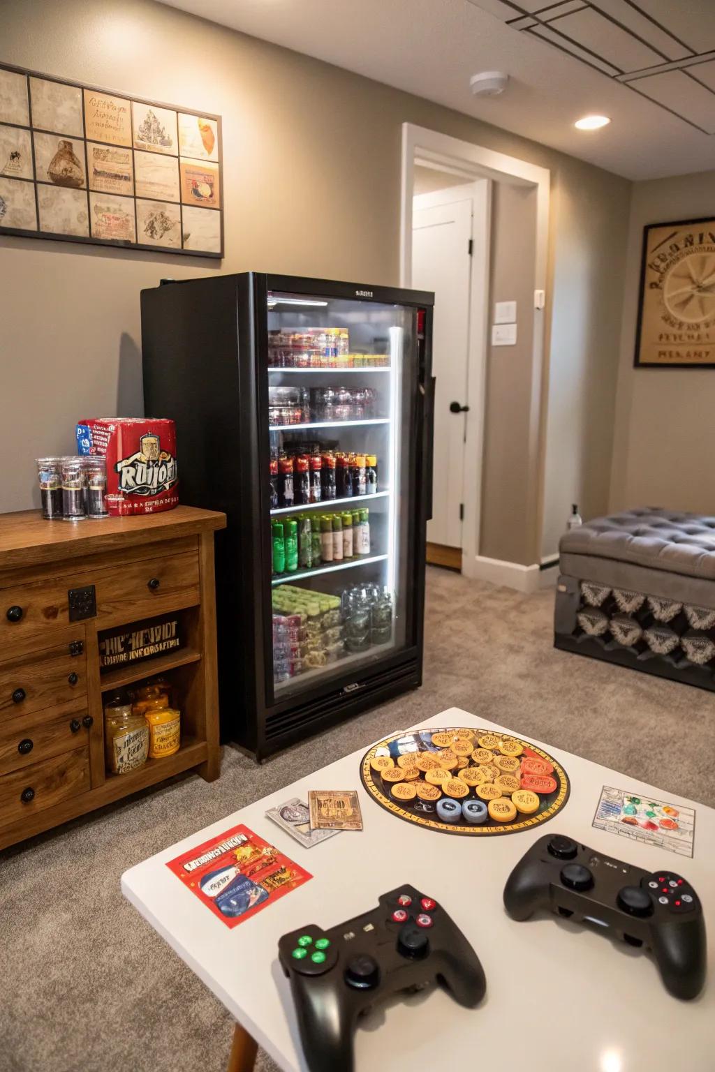 Keep refreshments nearby with a handy snack station.
