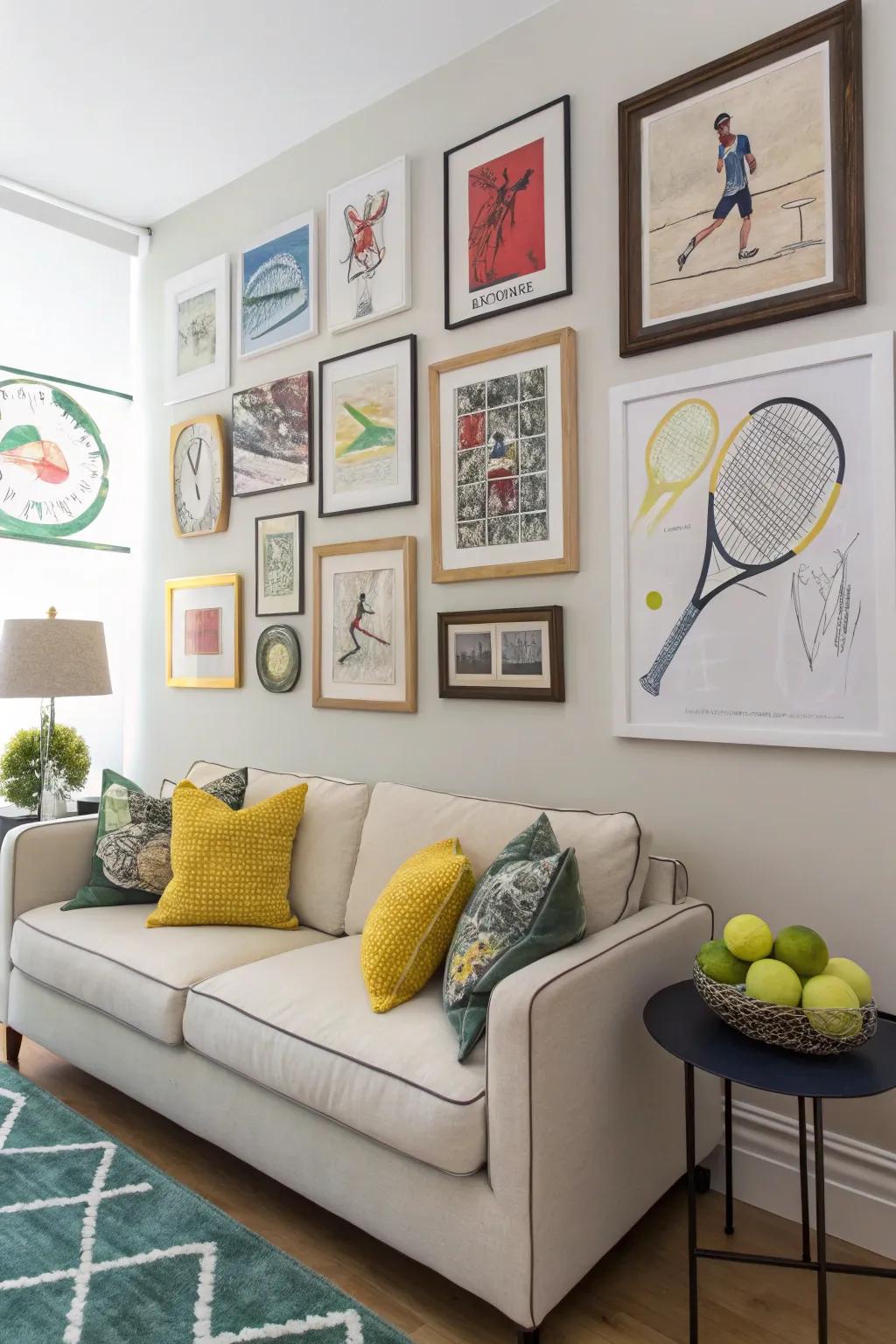 Express your enthusiasm through tennis-themed art.
