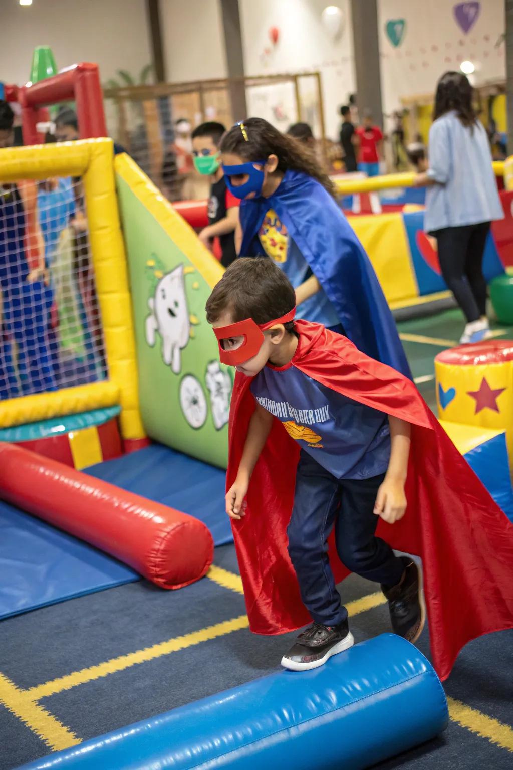 Superhero-themed party featuring exciting training sessions.