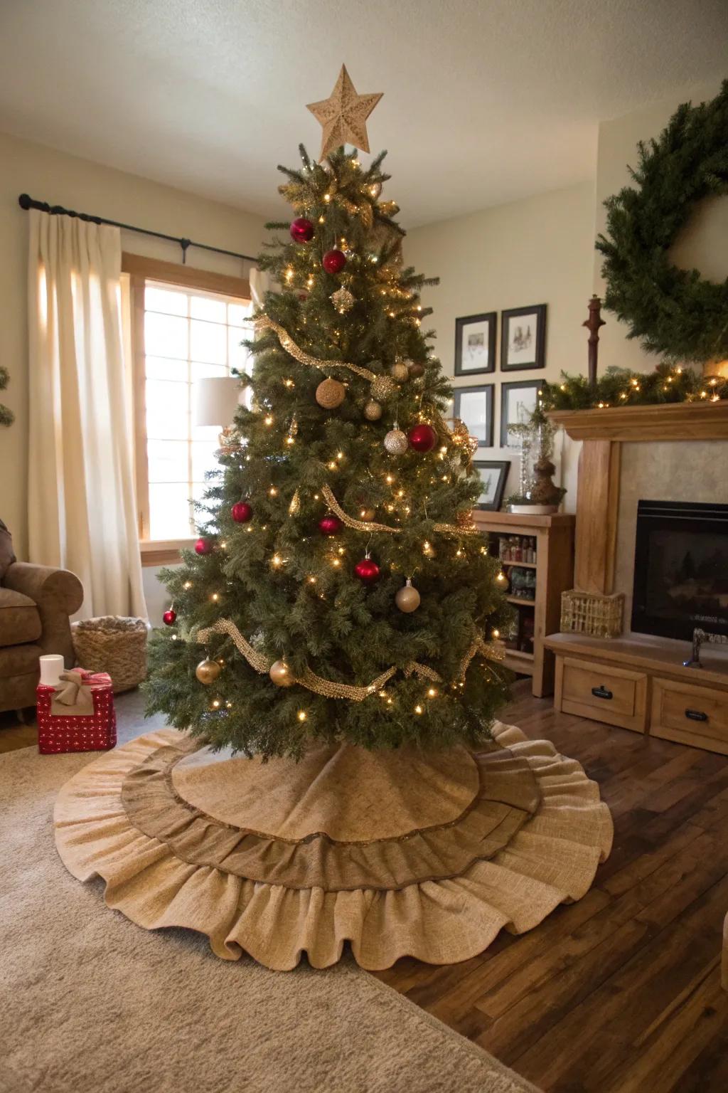 Hessian introduces a rustic charm to your holiday tree.