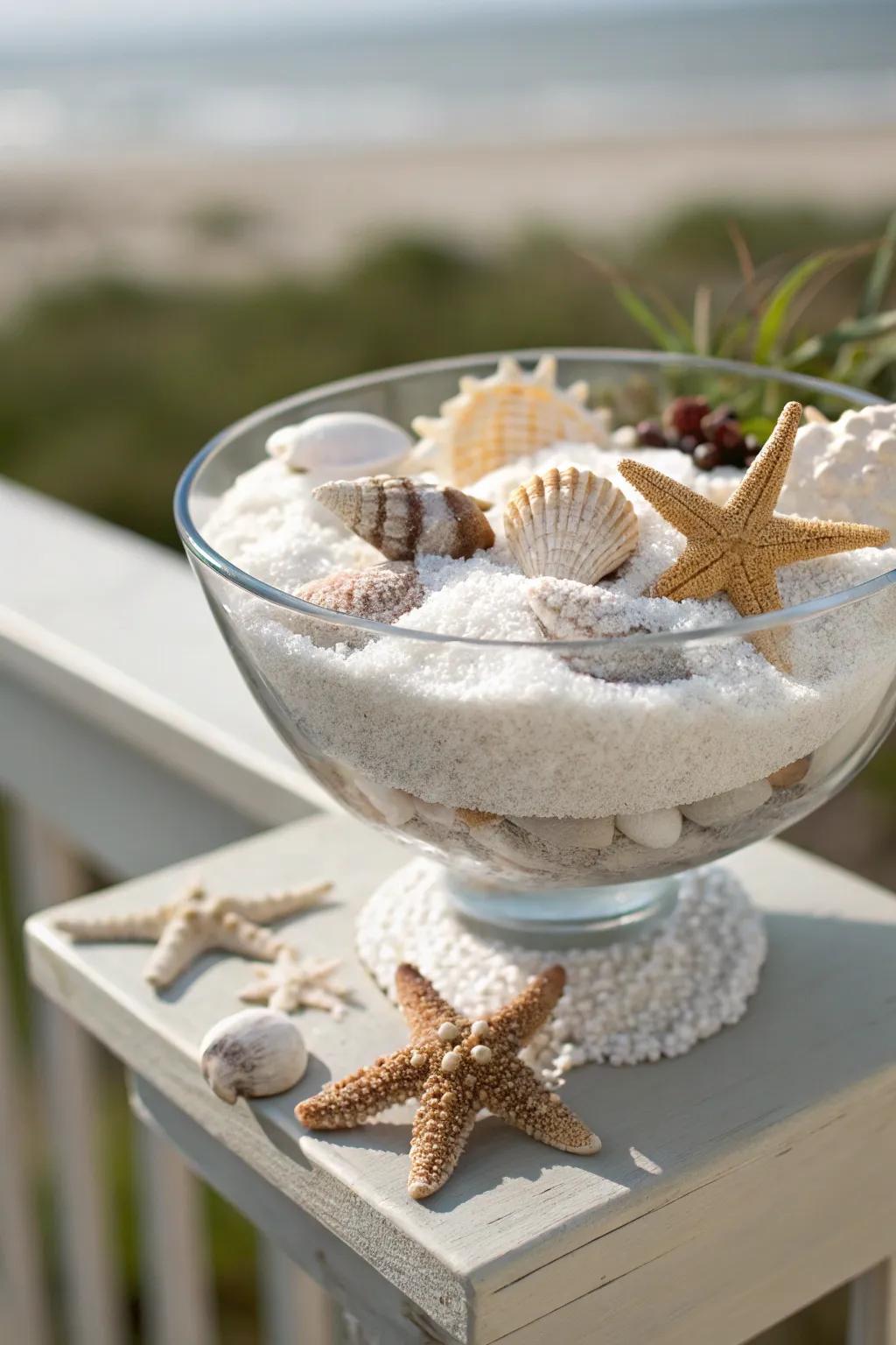 A dessert bowl echoing the tranquility of the seaside.
