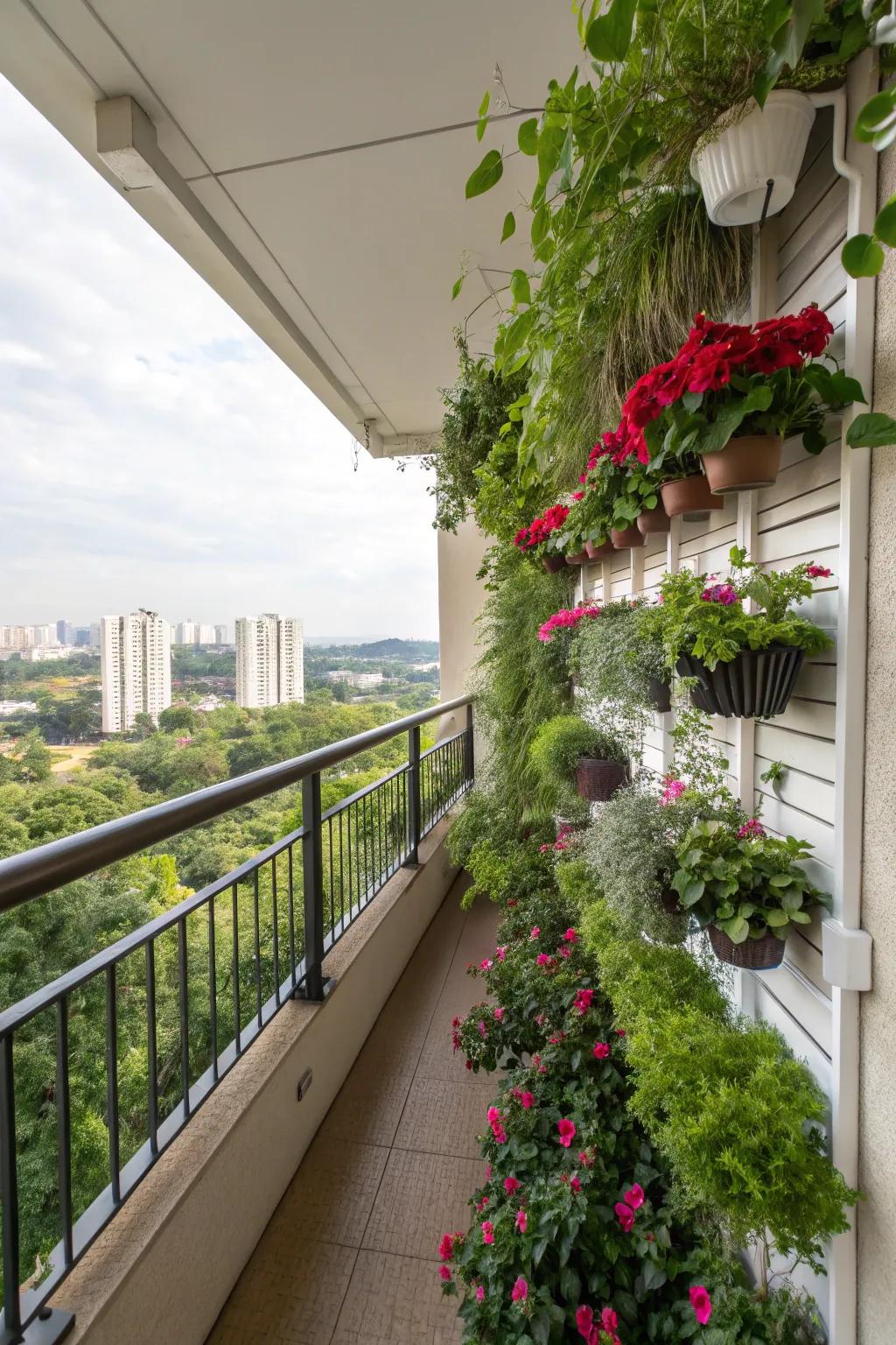Maximize space with an elevated garden or hanging containers.
