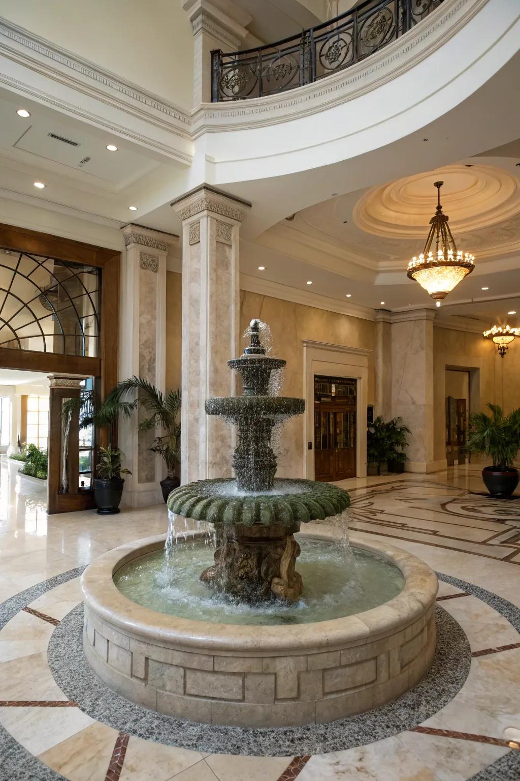 A aquatic attribute contributes tranquility and refinement to your entryway.