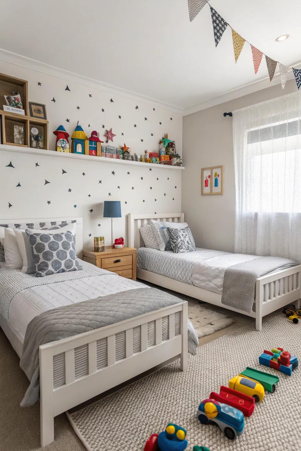 A contemporary single-color arrangement with vibrant accents