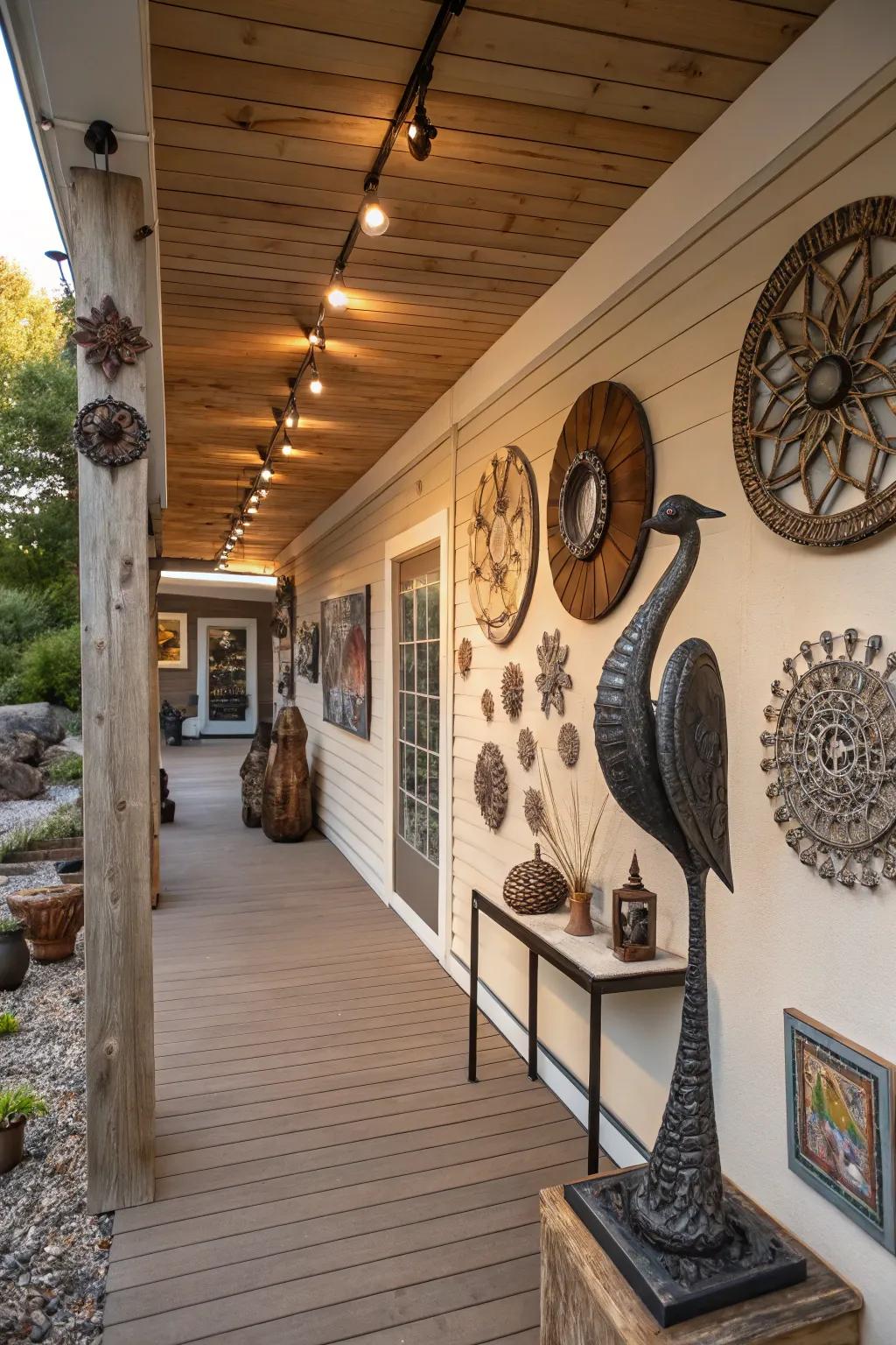 Creative accents beneath the deck, adding a personal touch to the space.