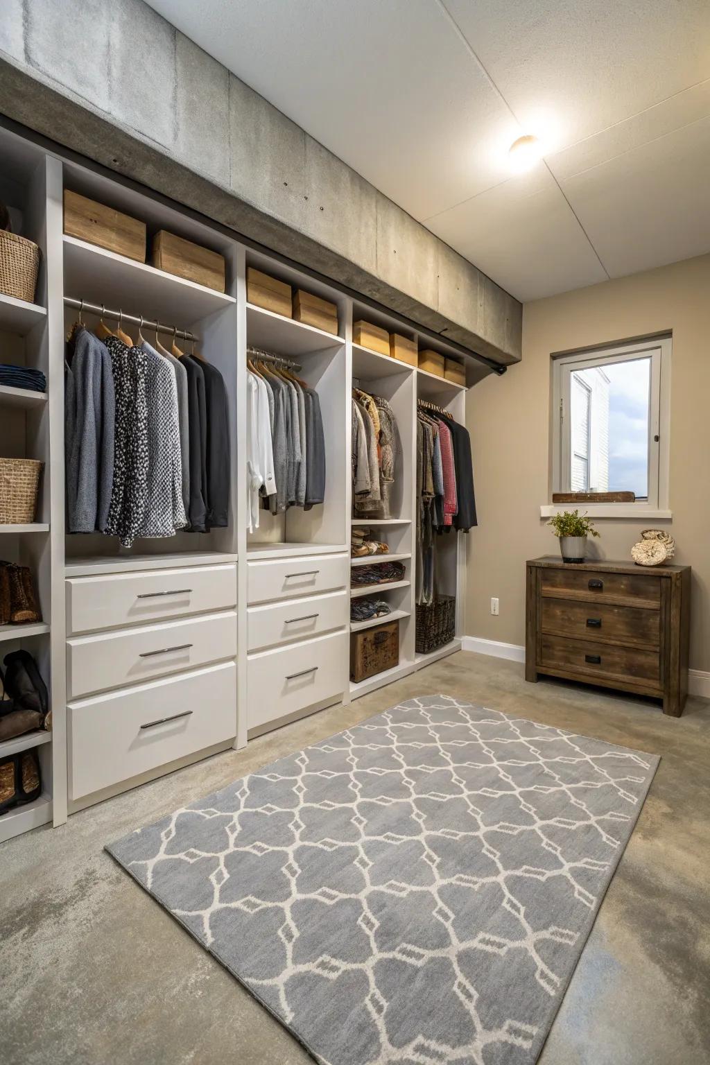 Comfortable ground covering converts a chilly space into an appealing one.