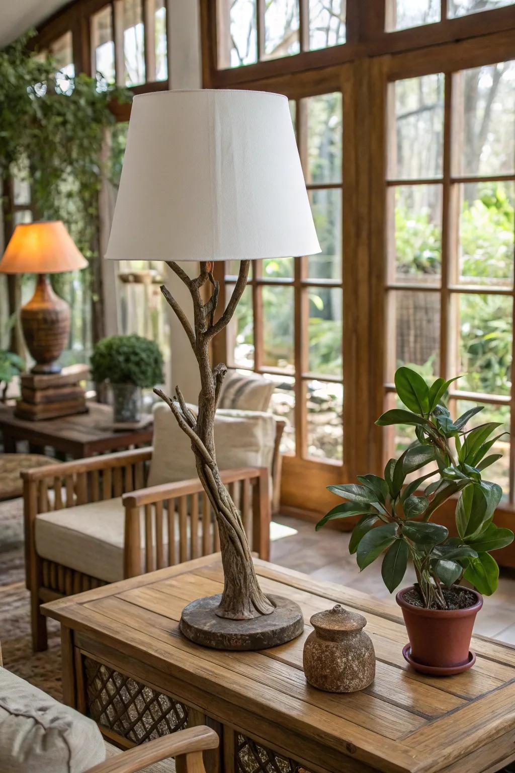 Let the outdoors in with a branch lamp.
