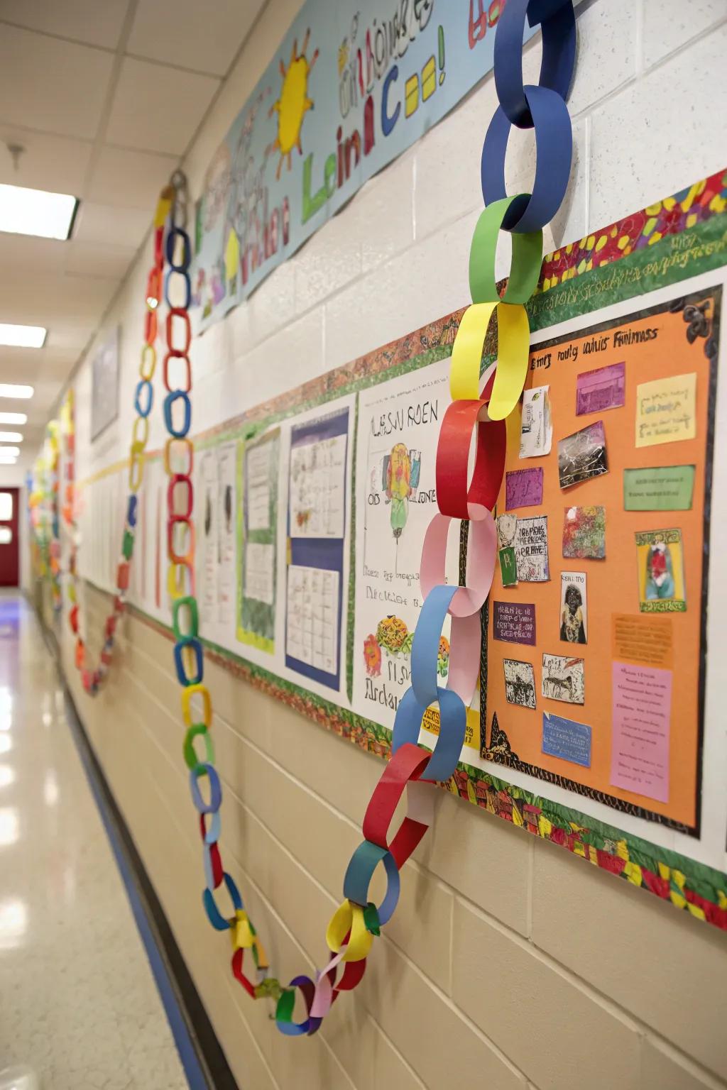 A Tenderness Chain display surface featuring an ornamental paper chain.