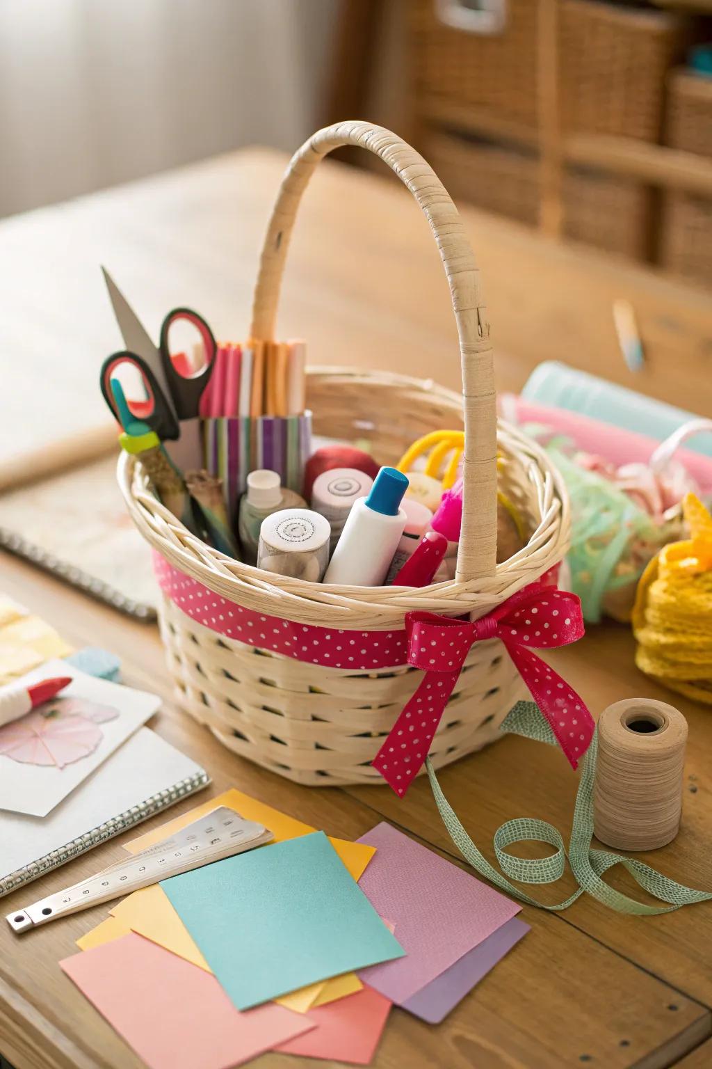 A crafting basket for a delightful DIY project.