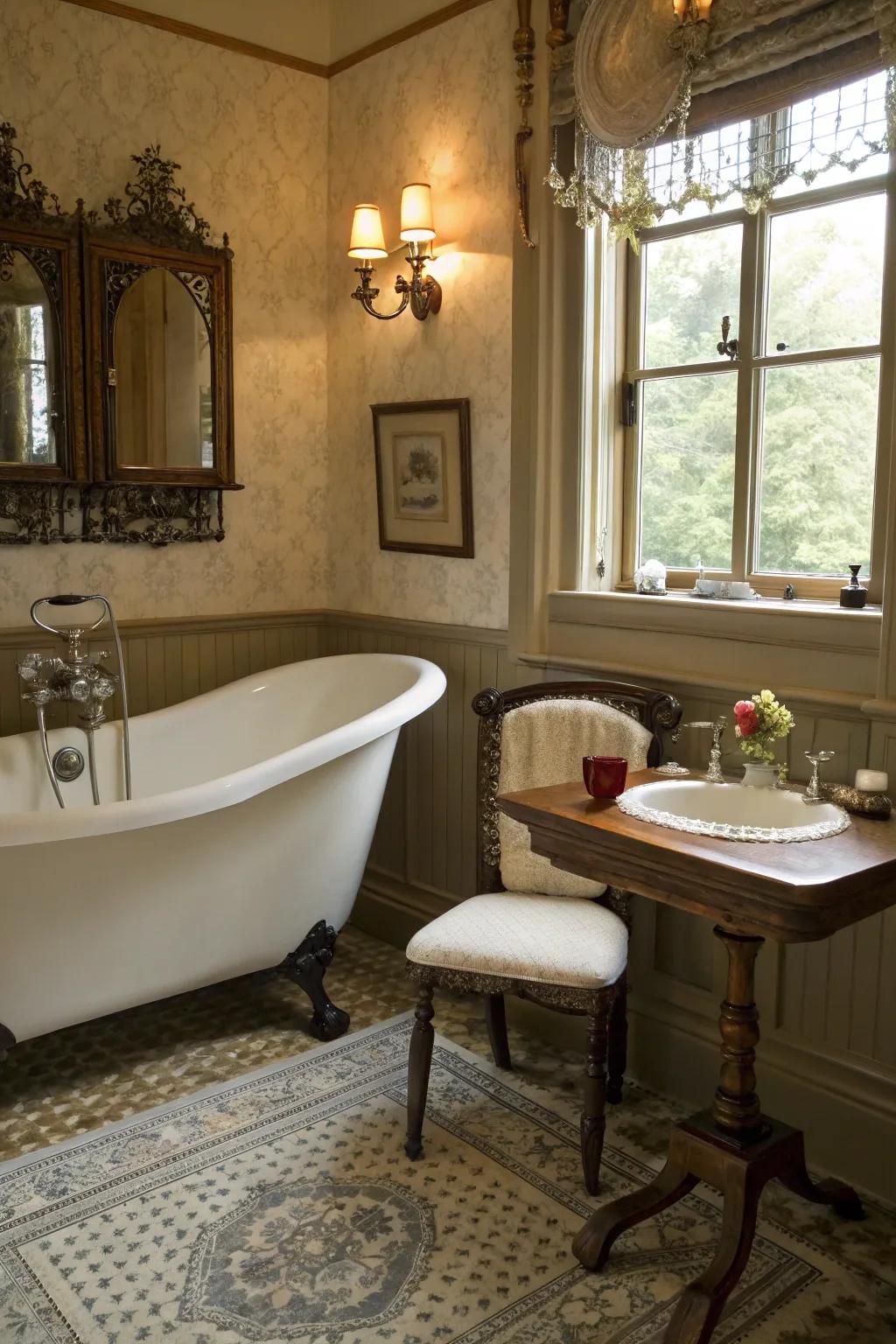 Standalone furniture introduces luxury and comfort.