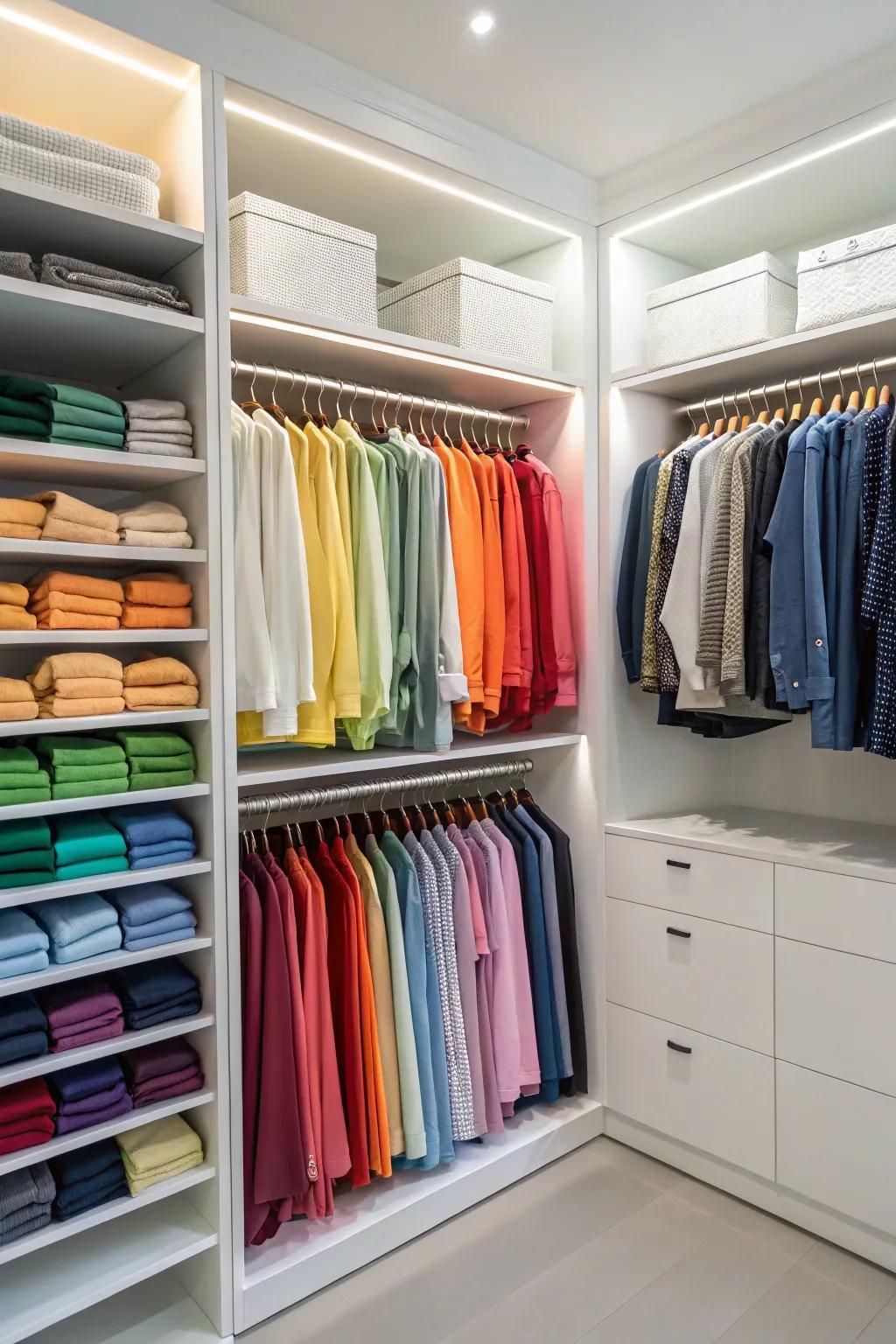 Hue-coding cultivates an aesthetically appealing and organized space.