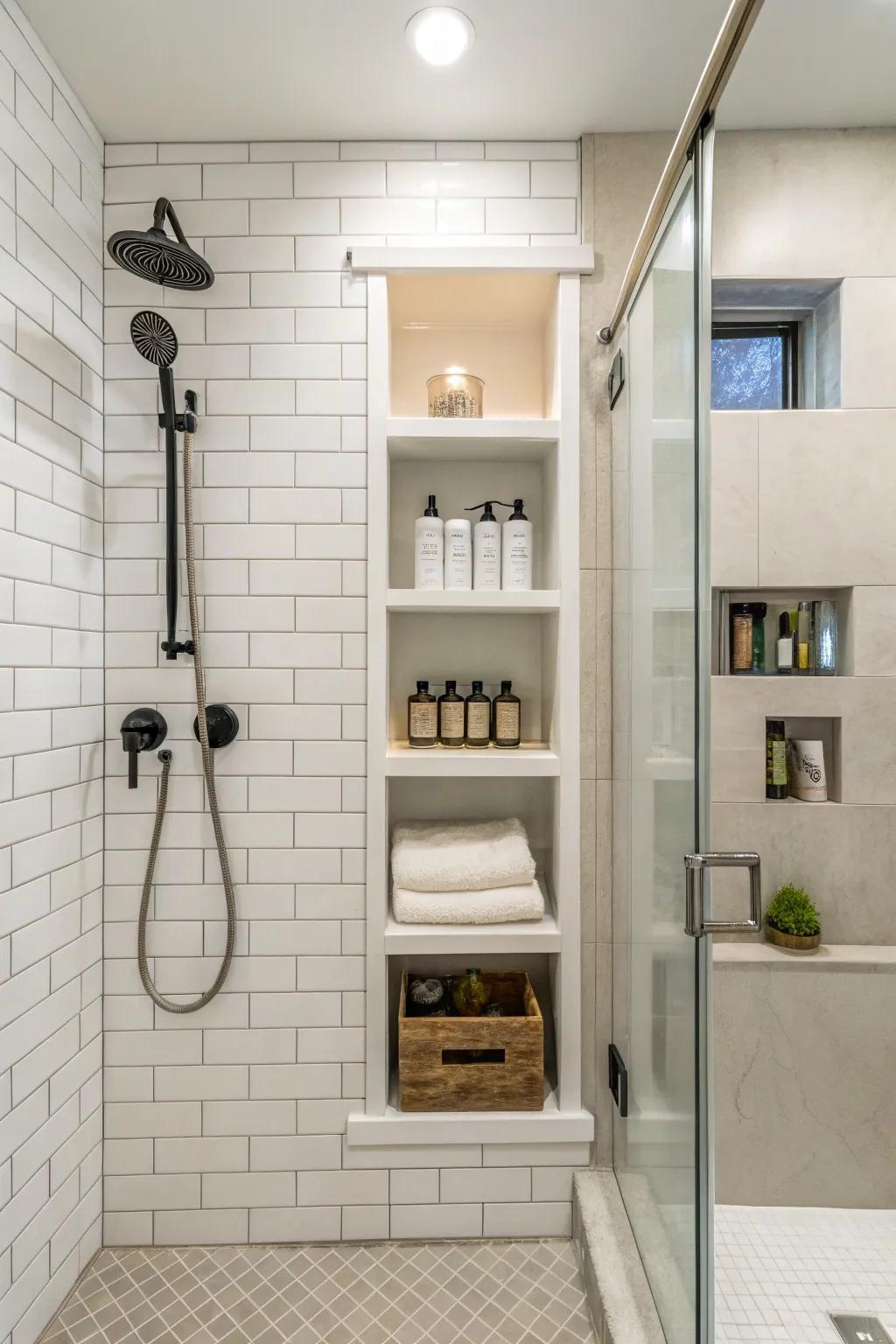 These storage solutions are both stylish and space-saving.
