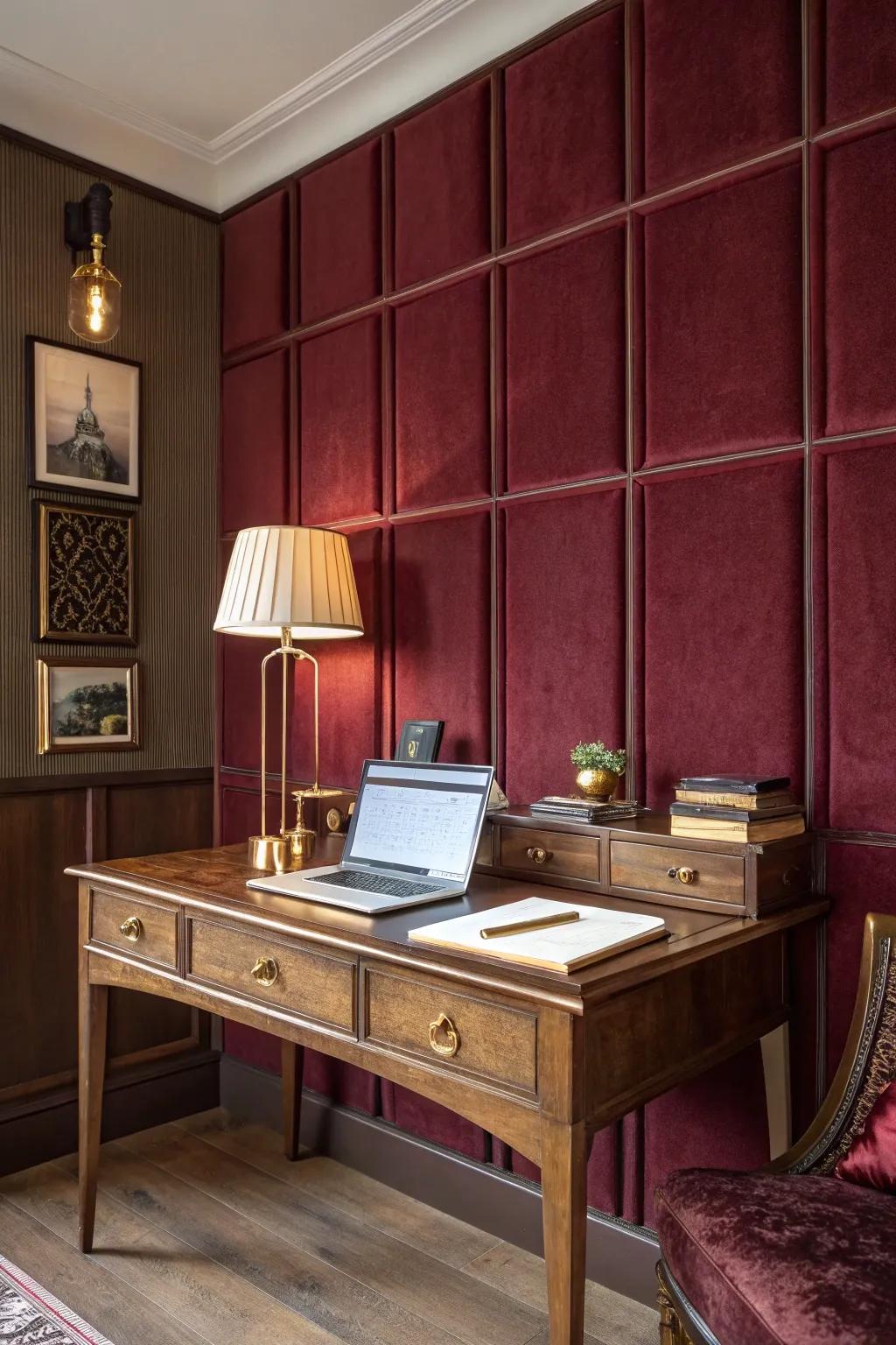 Flossy wall panels blend luxury with functionality.