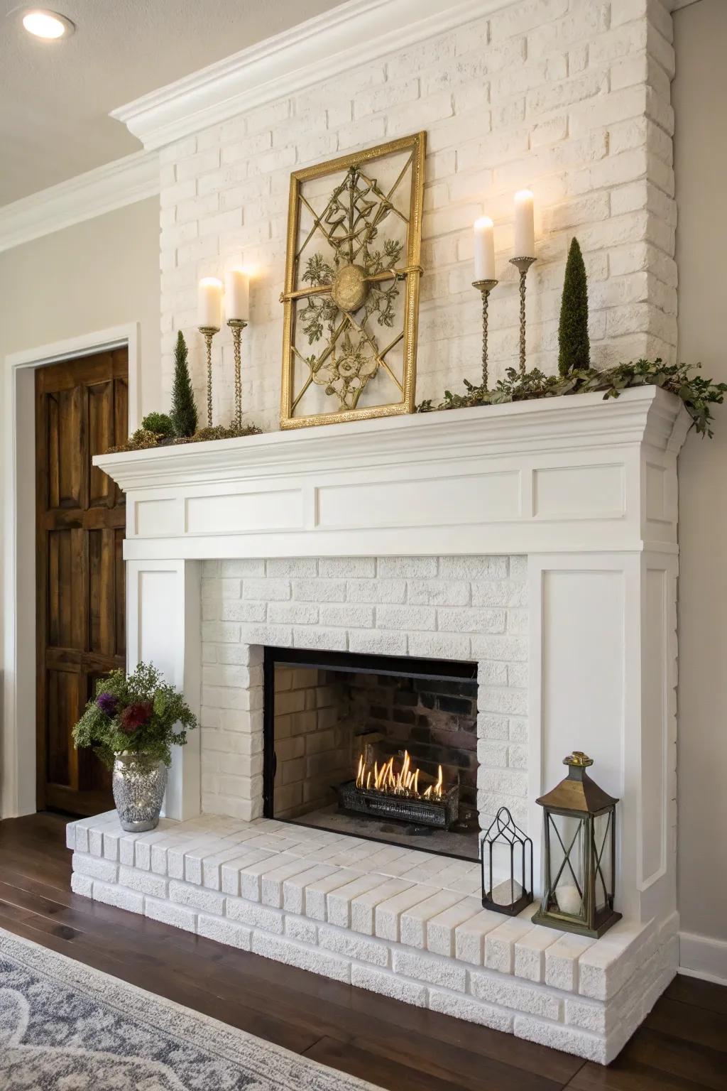 A statement mantel adds drama and personality to the fireplace.