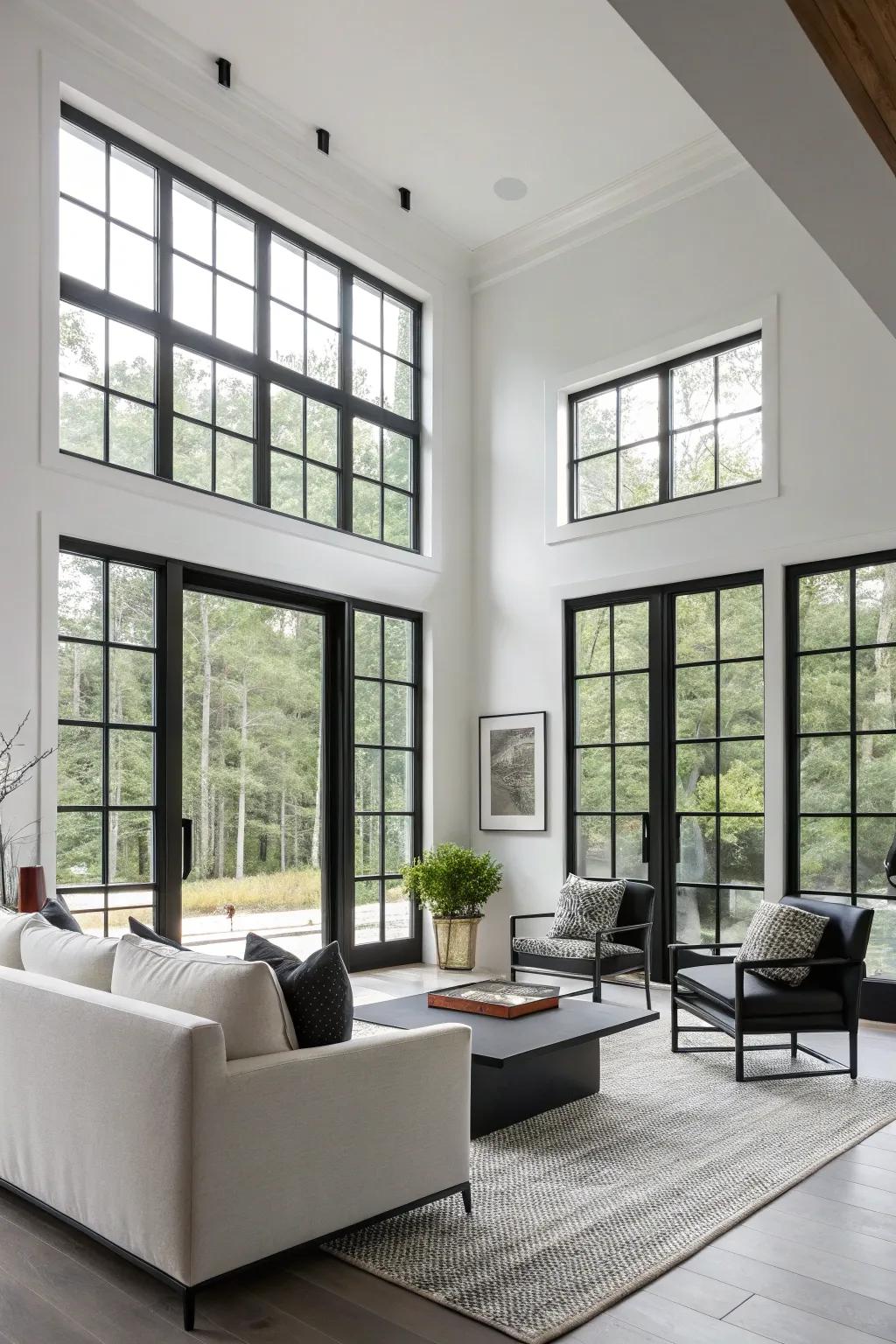 Black frames add a modern, contrasting flair.