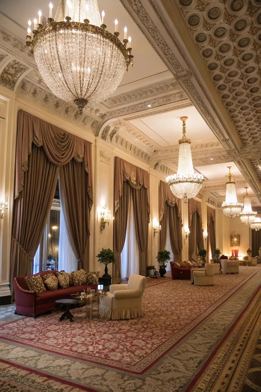 Incorporate drama and sophistication with lengthy fabrics.