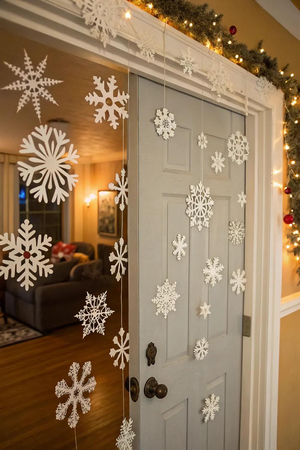Ice crystal forms bring winter whimsy to your entryway.