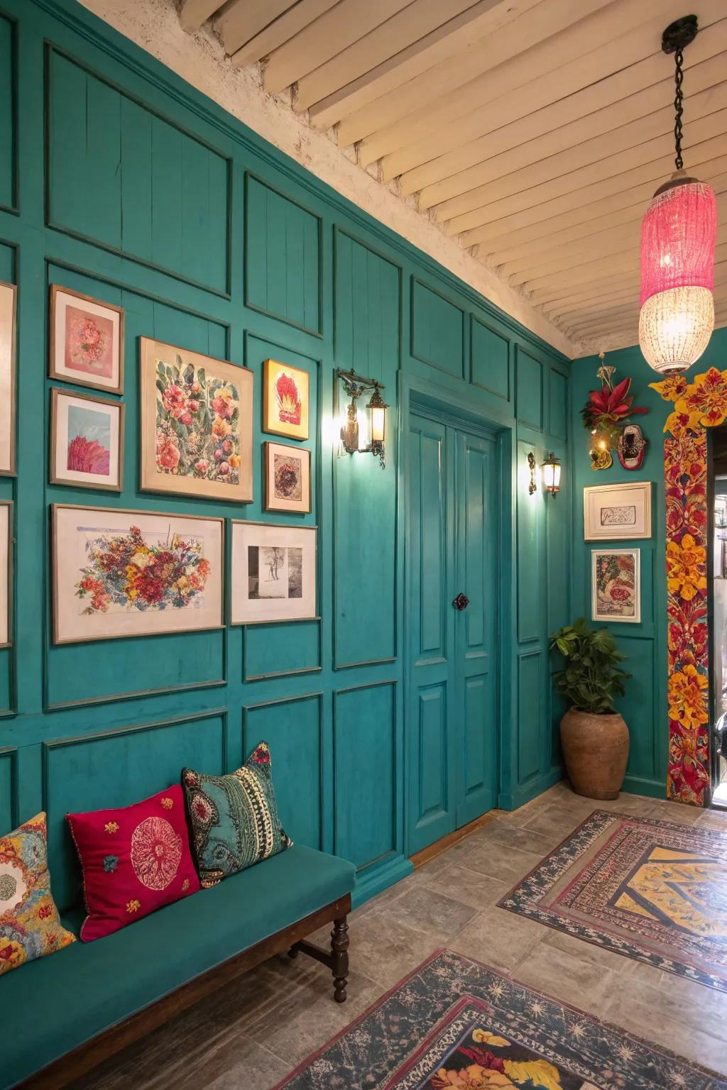 Painted timber cladding infuses a burst of color into any room.