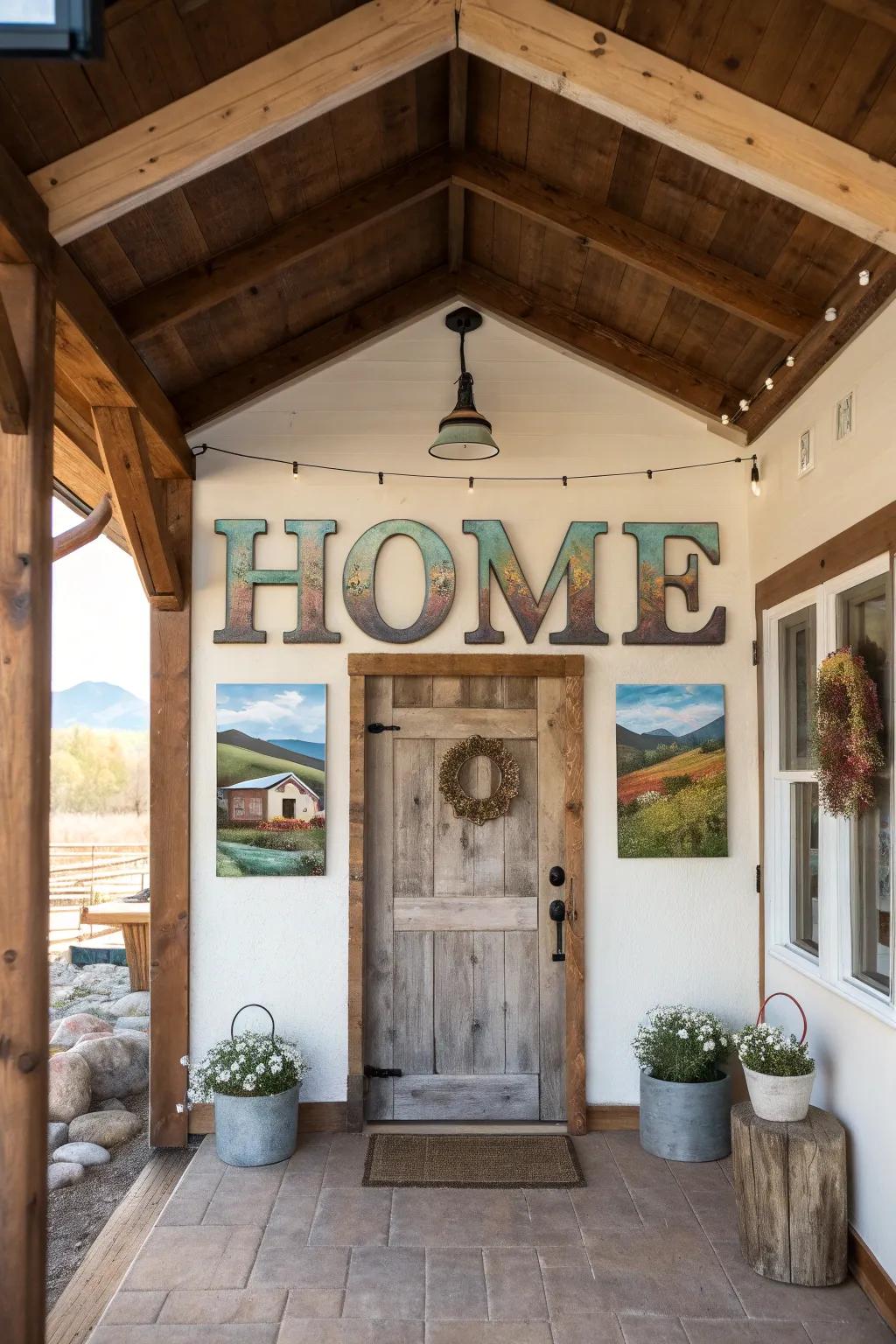 Letter surroundings turn words into meaningful art.