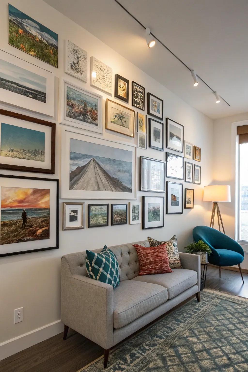 Artistic works personalize your area and inject a creative touch.