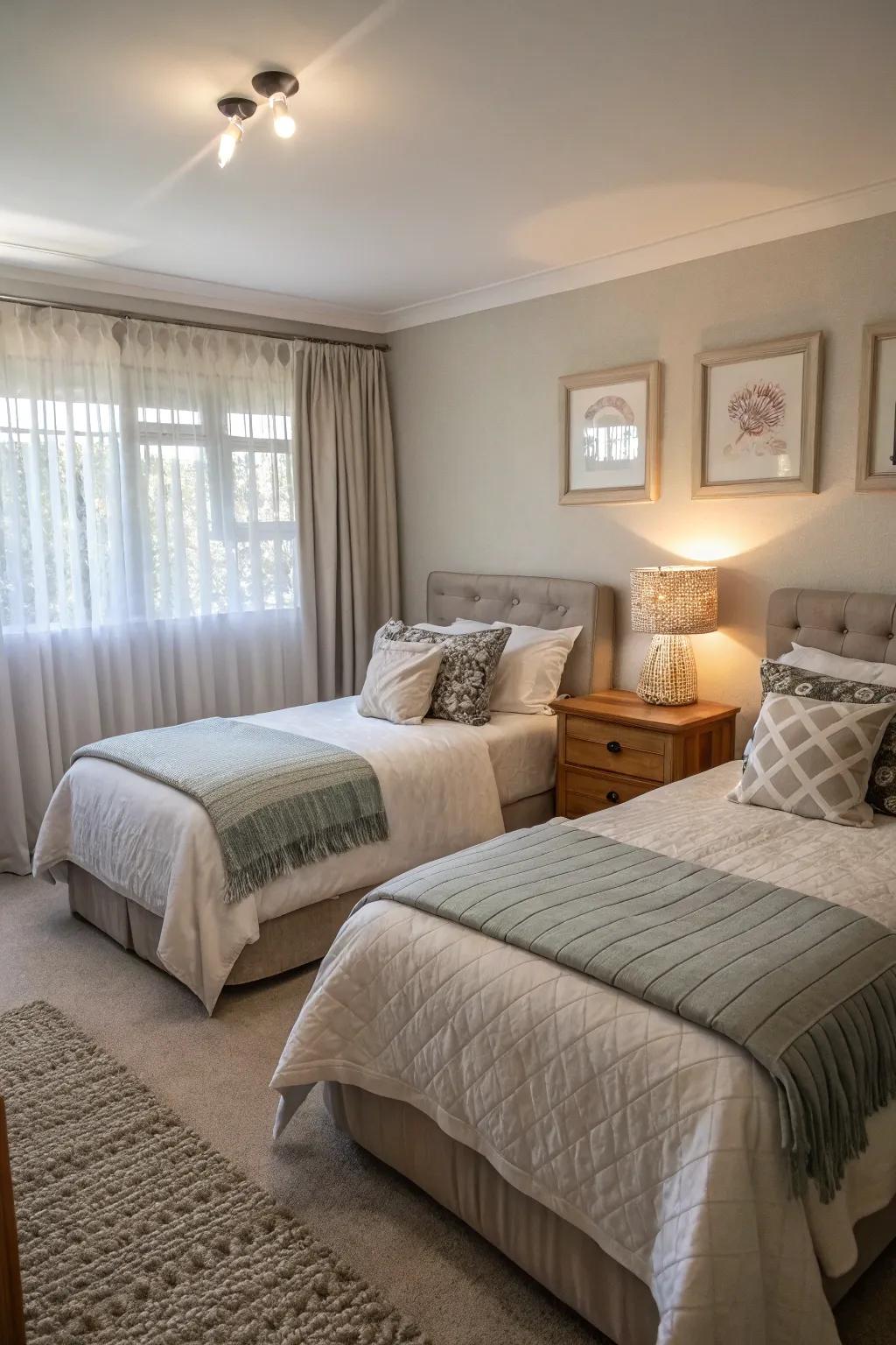 L-shaped layout for distinctive zones.